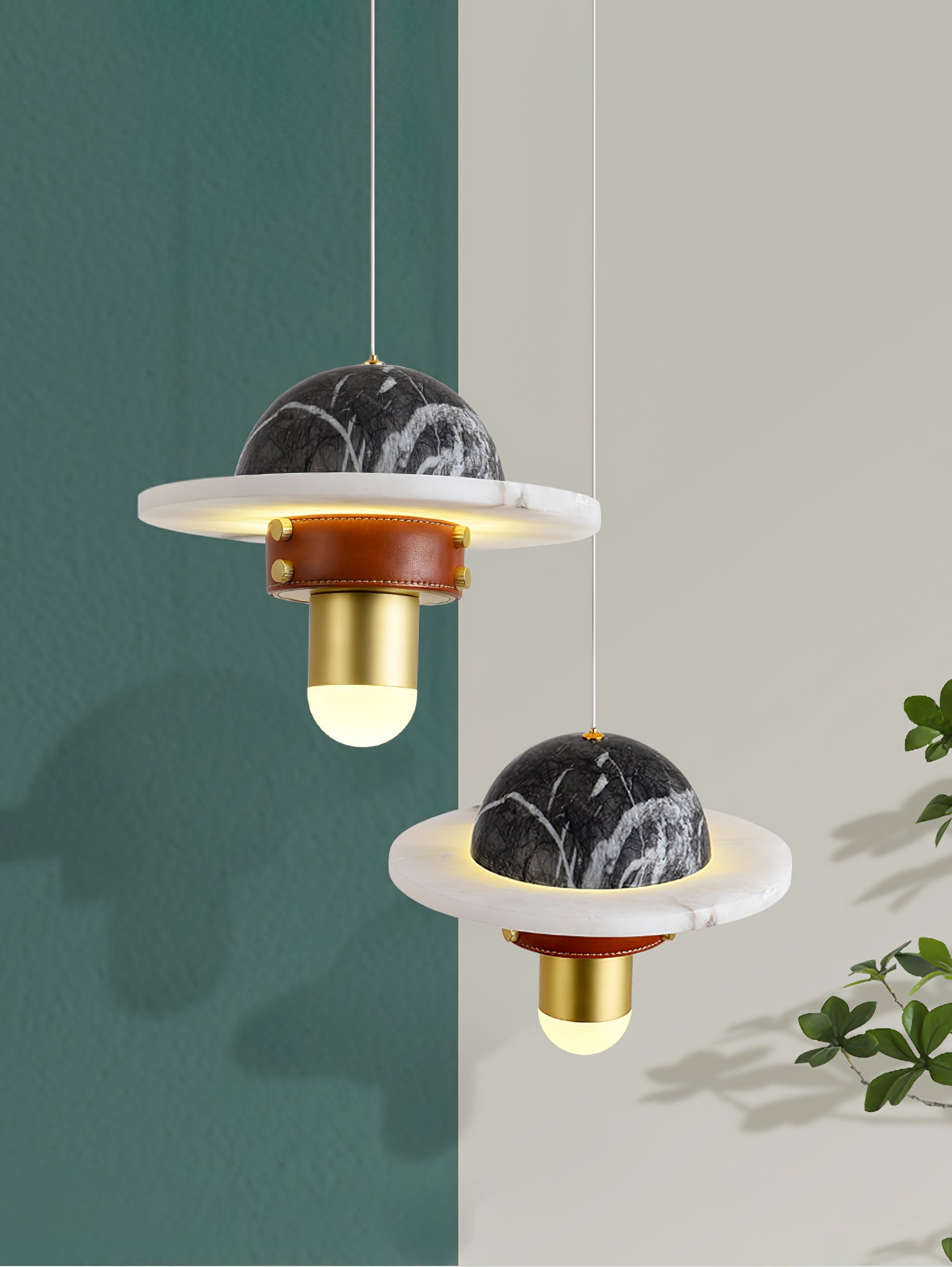 Jutta Pendant Lamp Marble Leather Fusion