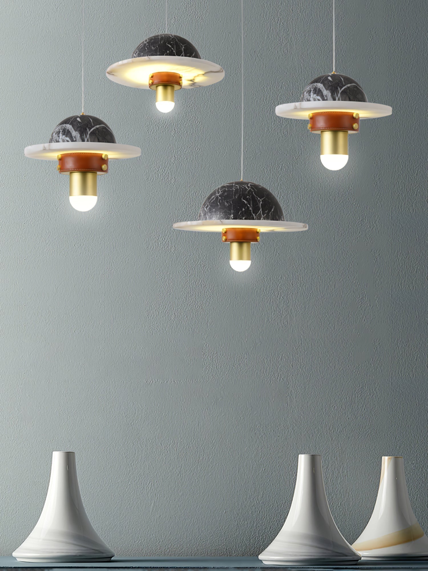 Jutta Pendant Lamp Marble Leather Fusion