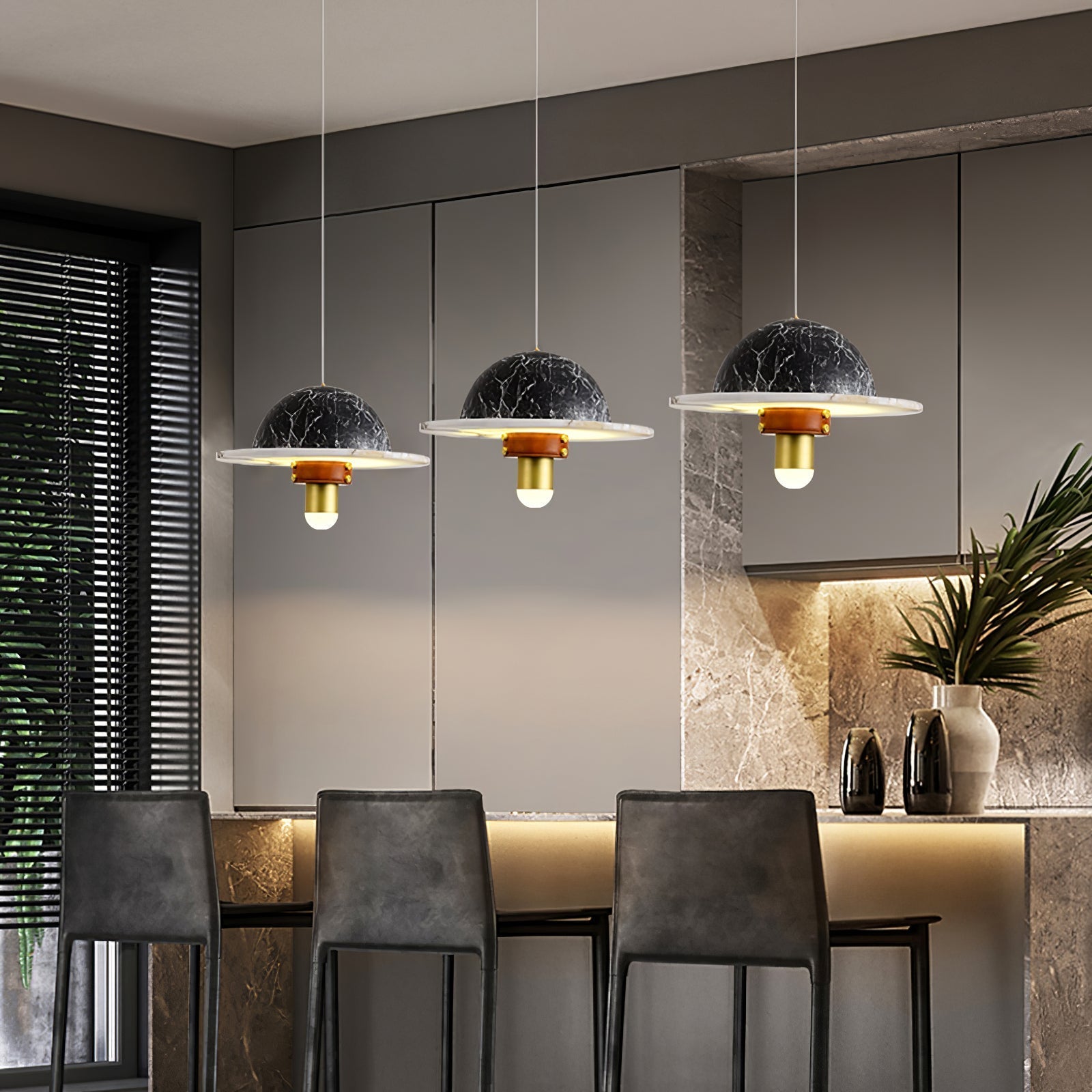Jutta Pendant Lamp Marble Leather Fusion