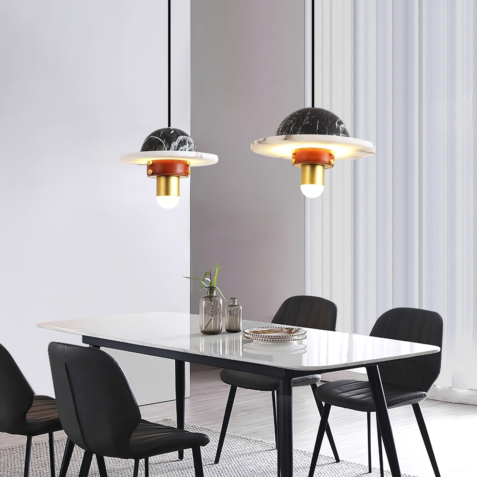 Jutta Pendant Lamp Marble Leather Fusion