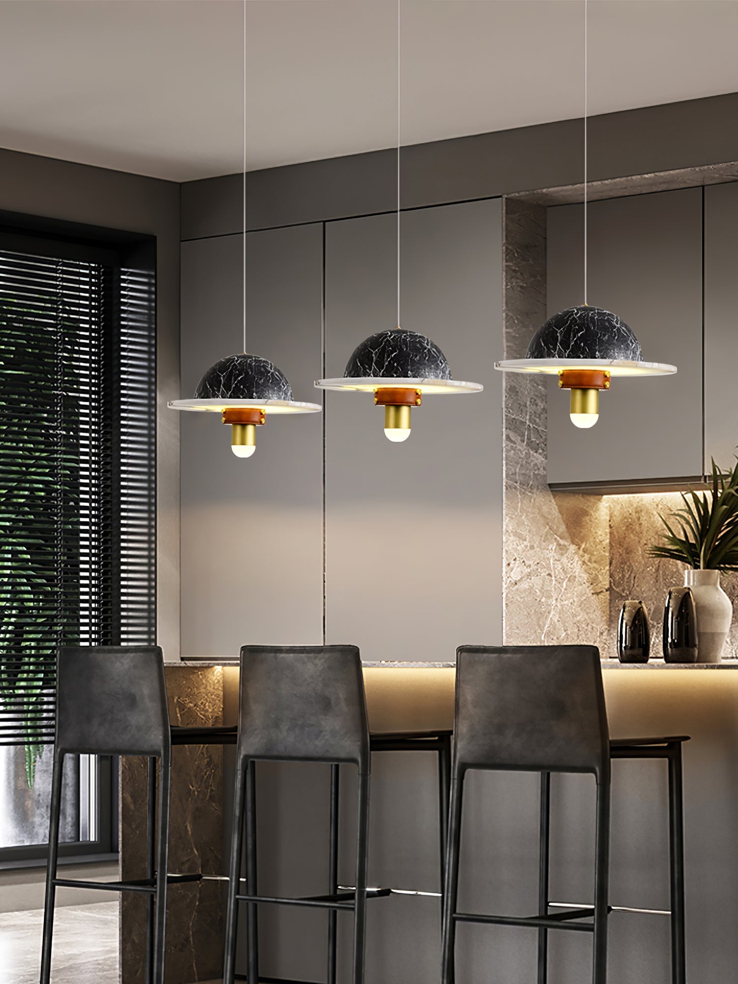 Jutta Pendant Lamp Marble Leather Fusion