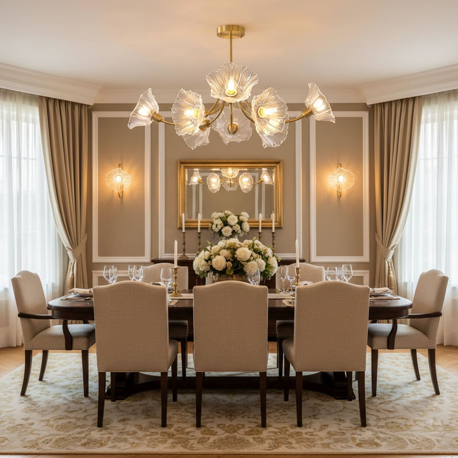 Glenwell Flower Glass Chandelier