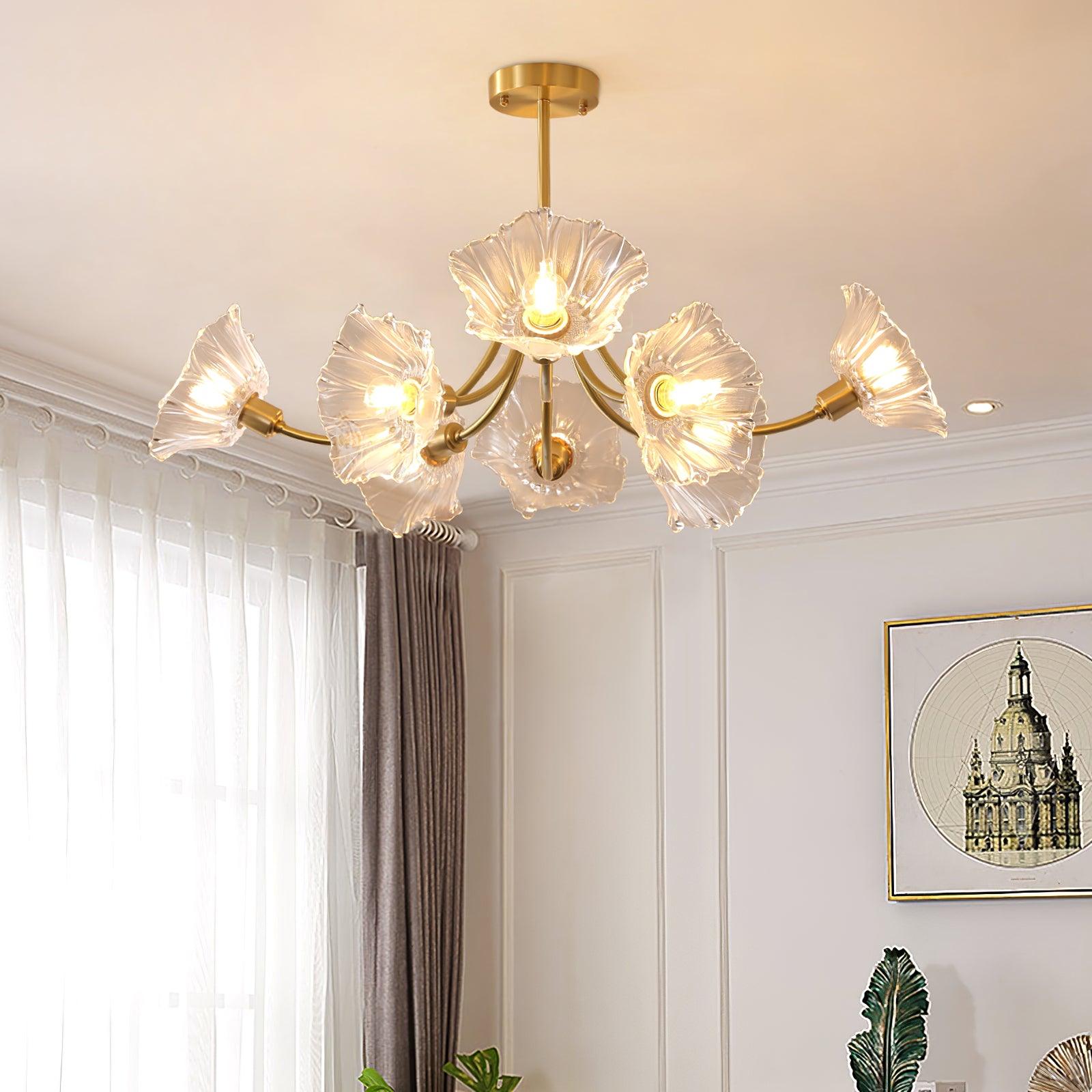 Glenwell Flower Glass Chandelier