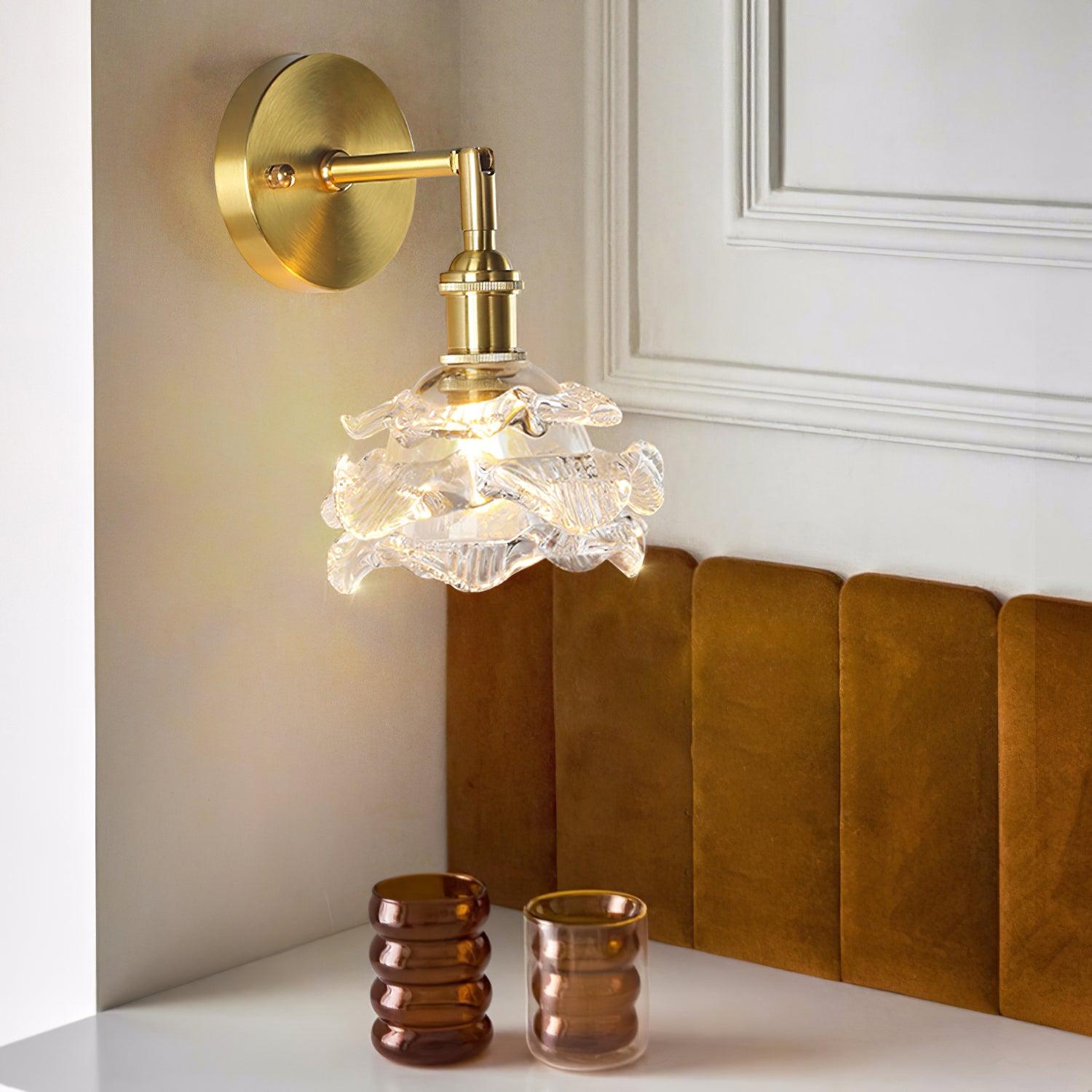 Petal Vintage Brass Wall Lamp