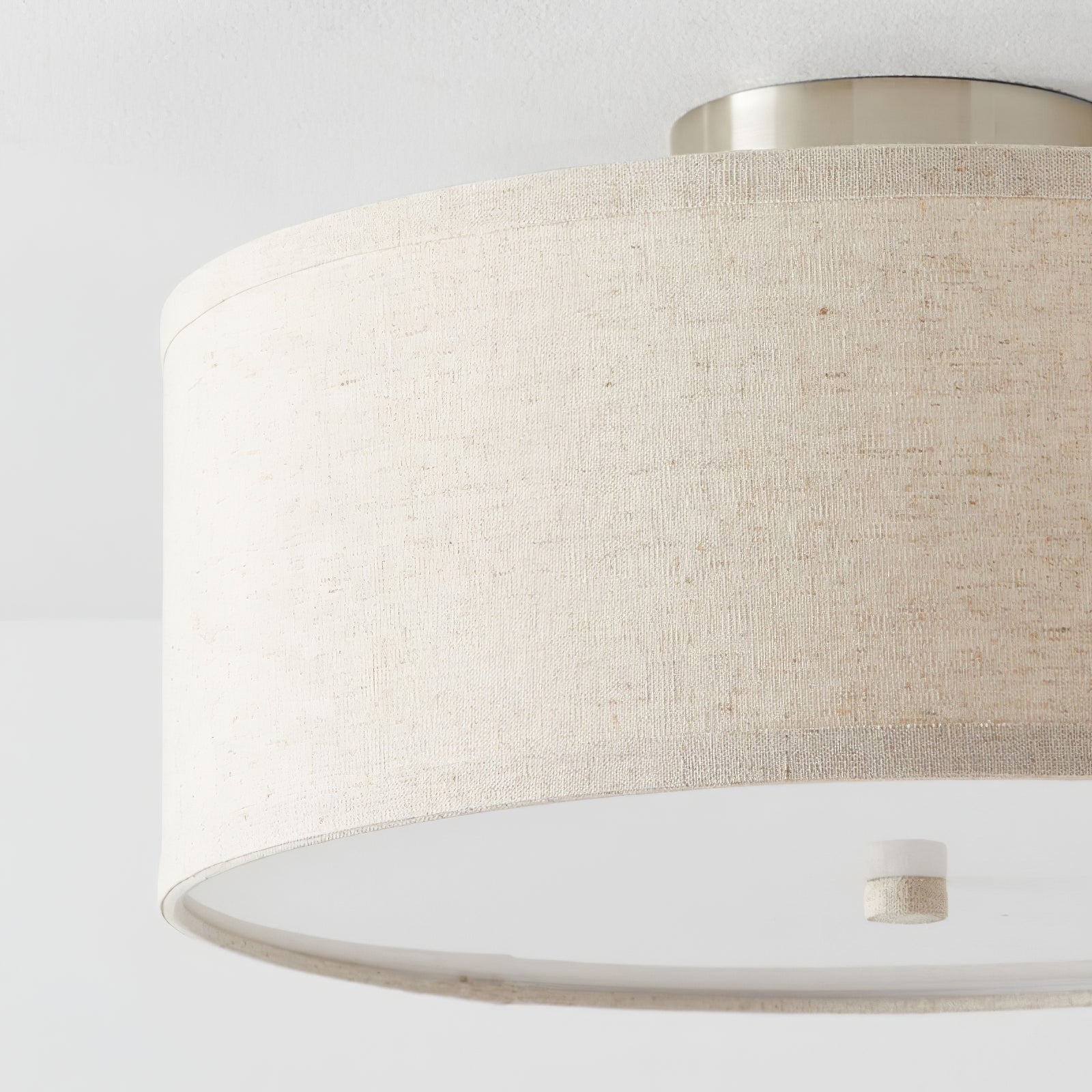 Qilvo Ceiling Light Linen Shade Simple Elegant