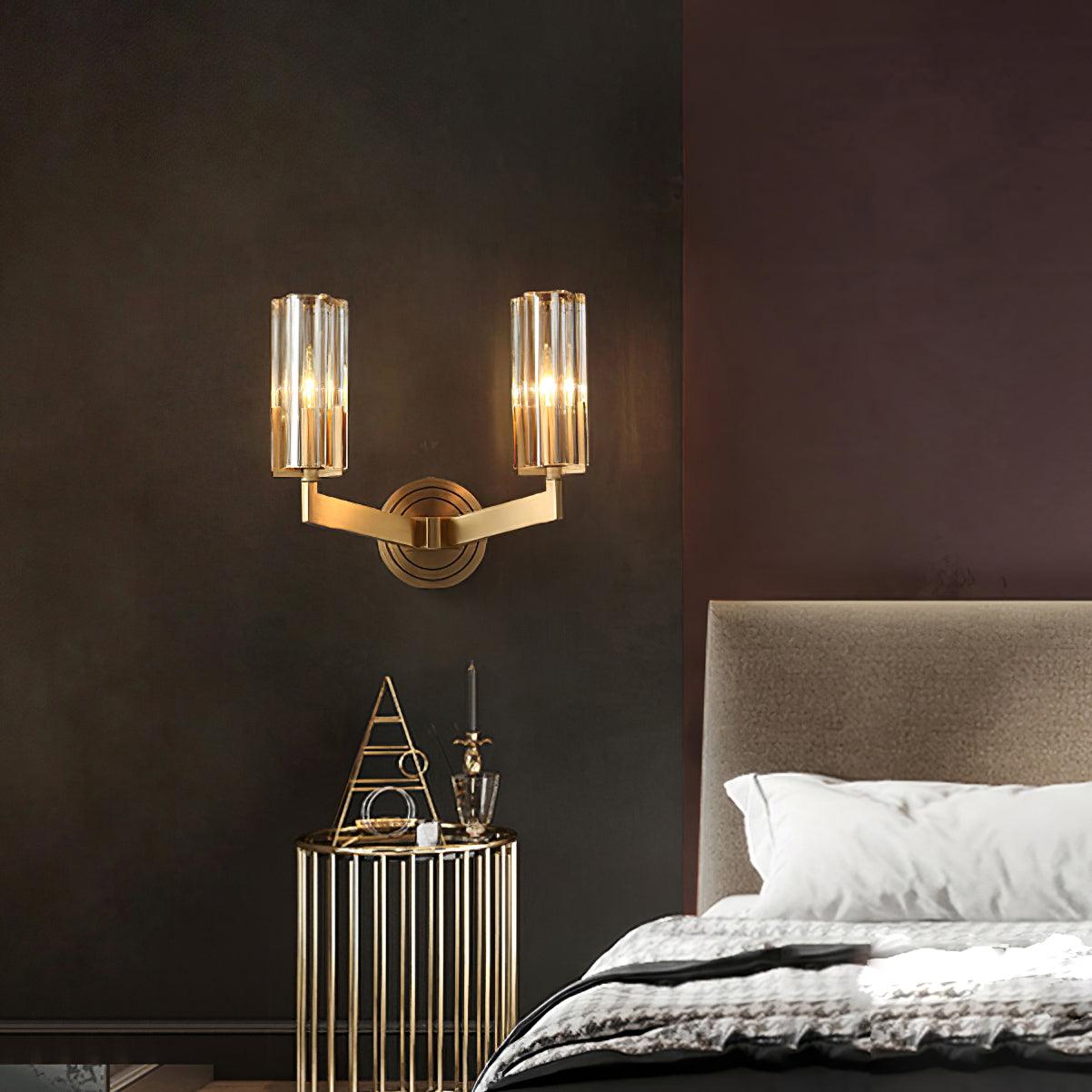 Coen Premium Elegance Brass Glass Wall Lamp
