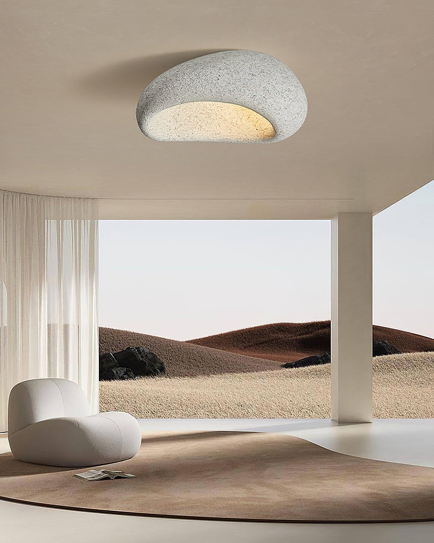 Solara Ceiling Lamp with Japanese Wabi-Sabi Moon