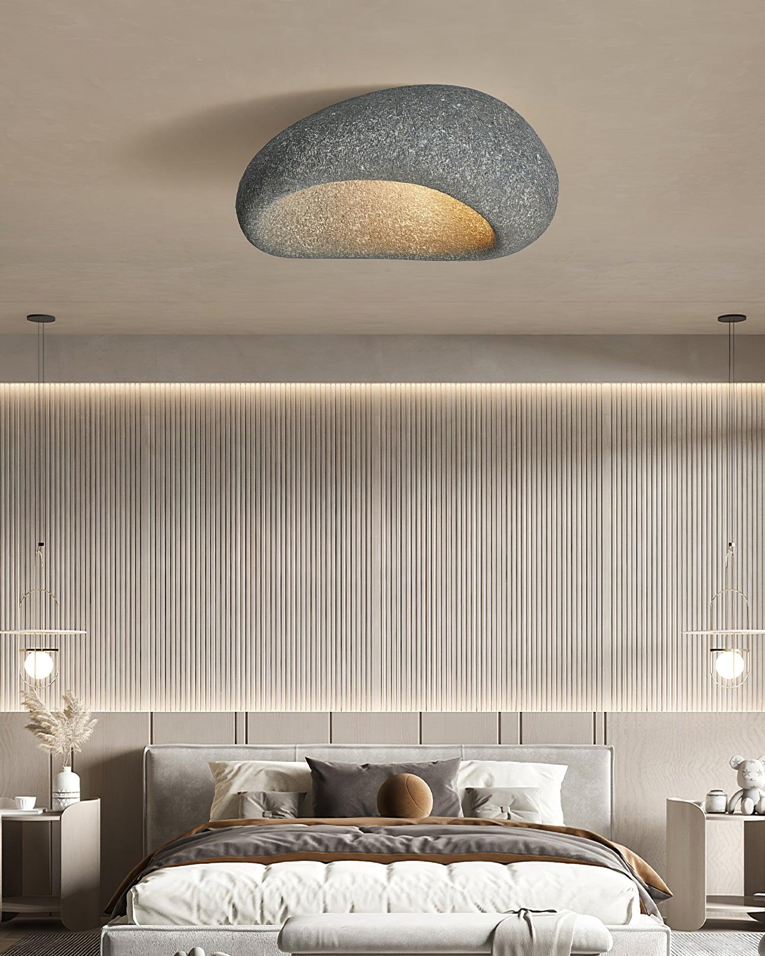 Solara Ceiling Lamp with Japanese Wabi-Sabi Moon