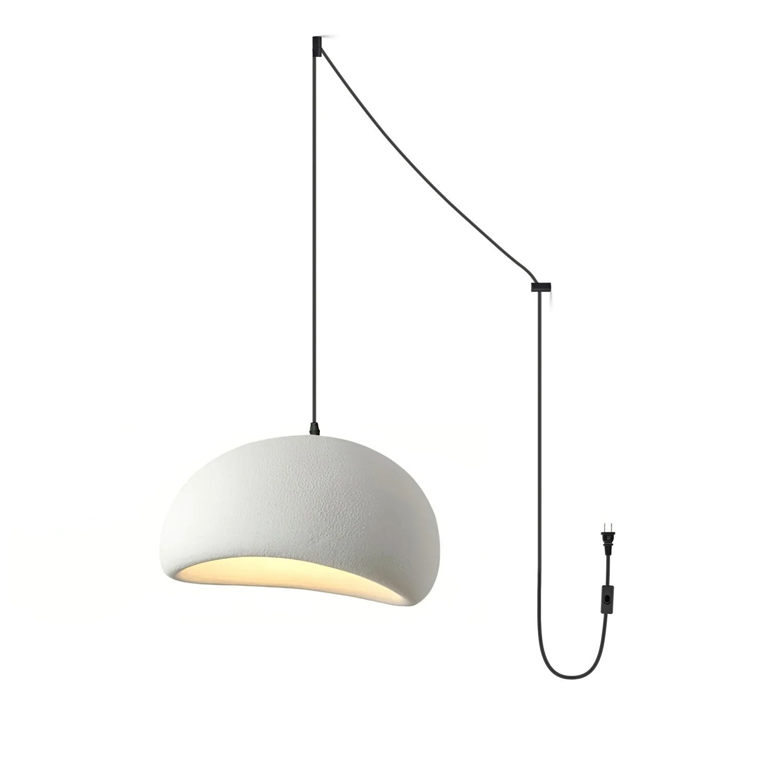 Ecor Pendant Lamp Plaster Half Dome Plug In Wabi Sabi