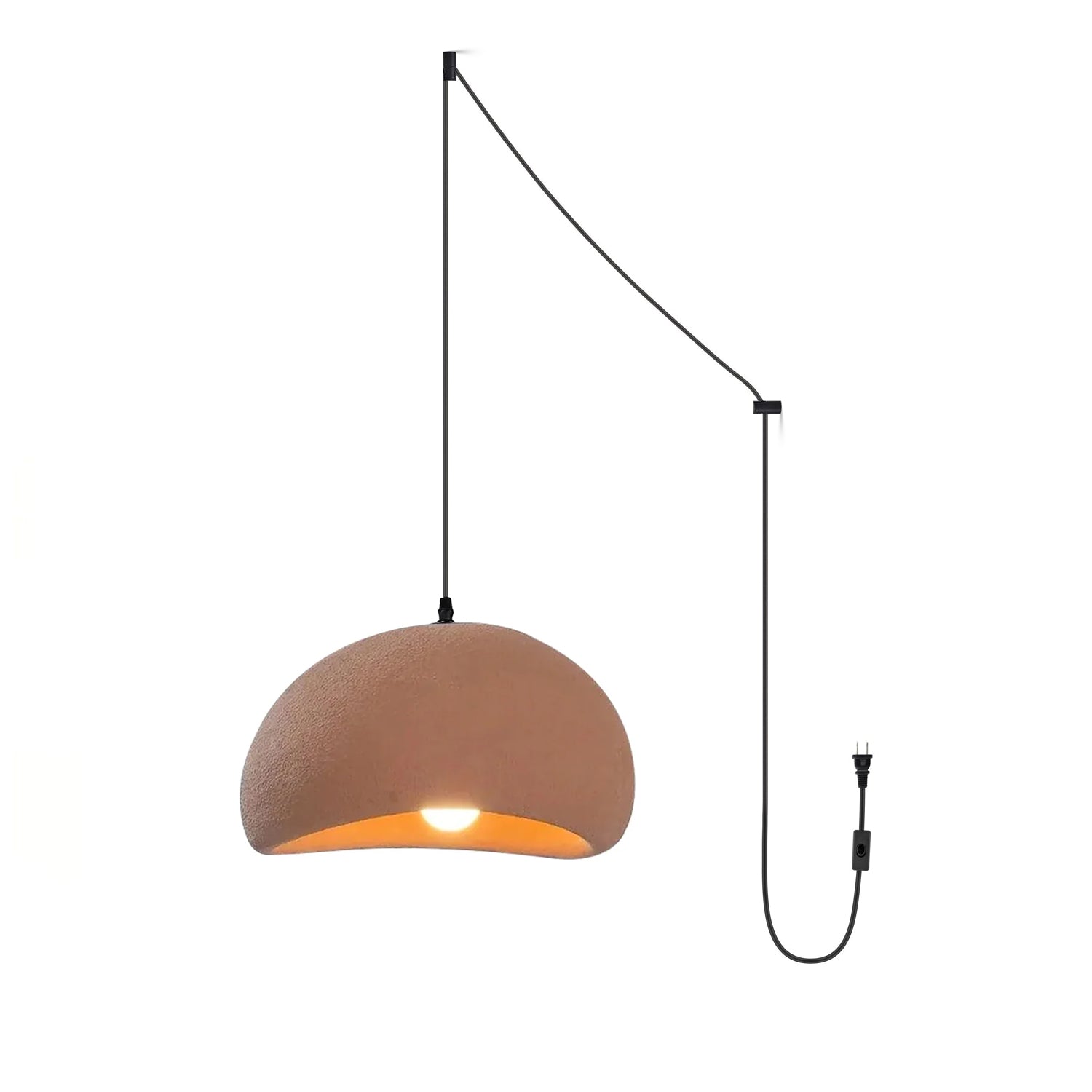 Ecor Pendant Lamp Plaster Half Dome Plug In Wabi Sabi