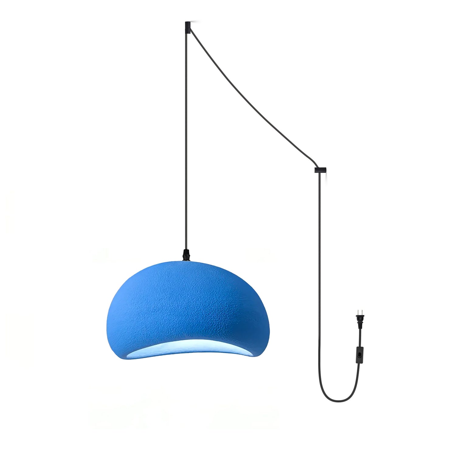 Ecor Pendant Lamp Plaster Half Dome Plug In Wabi Sabi