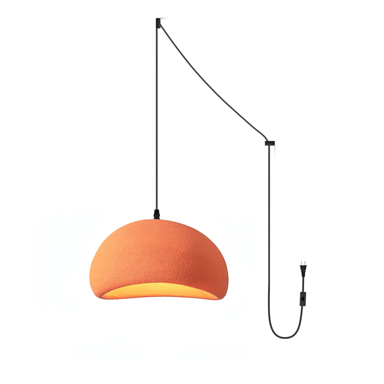 Ecor Pendant Lamp Plaster Half Dome Plug In Wabi Sabi