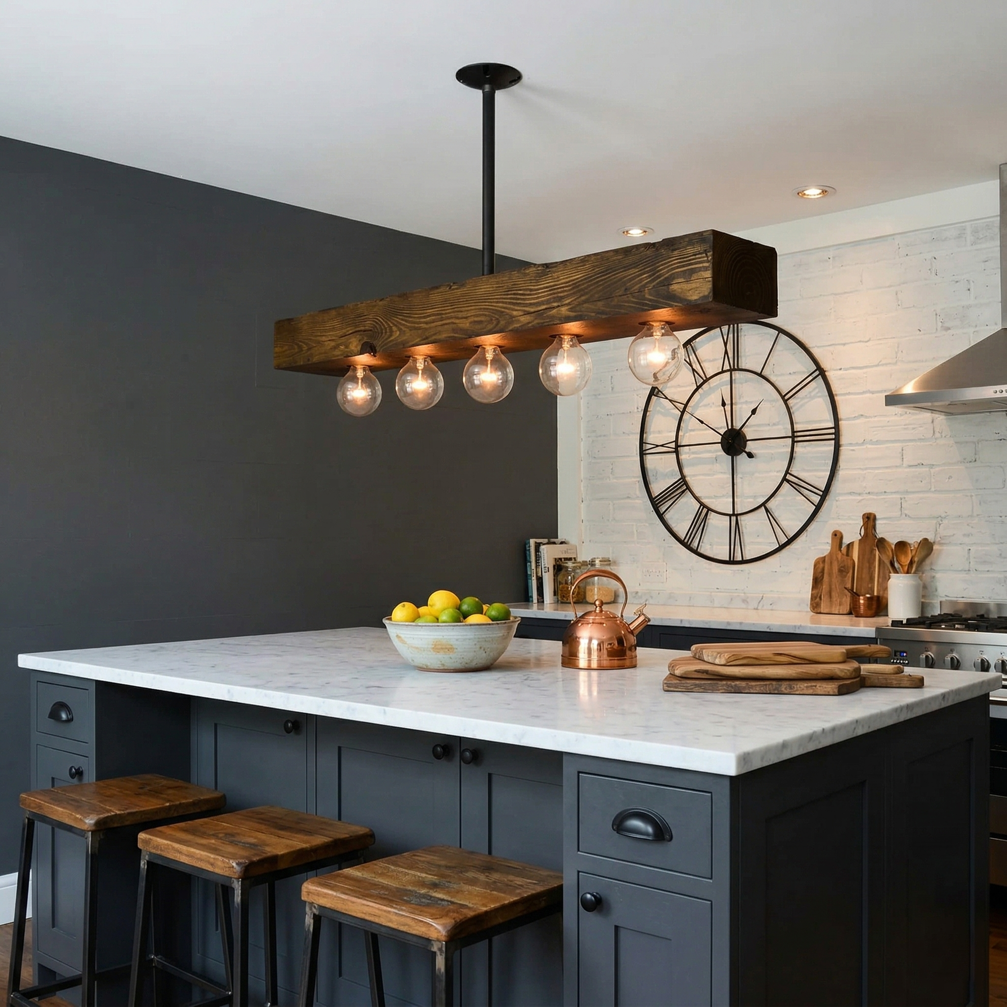 Ravenhaven Wood Beam Island Chandelier