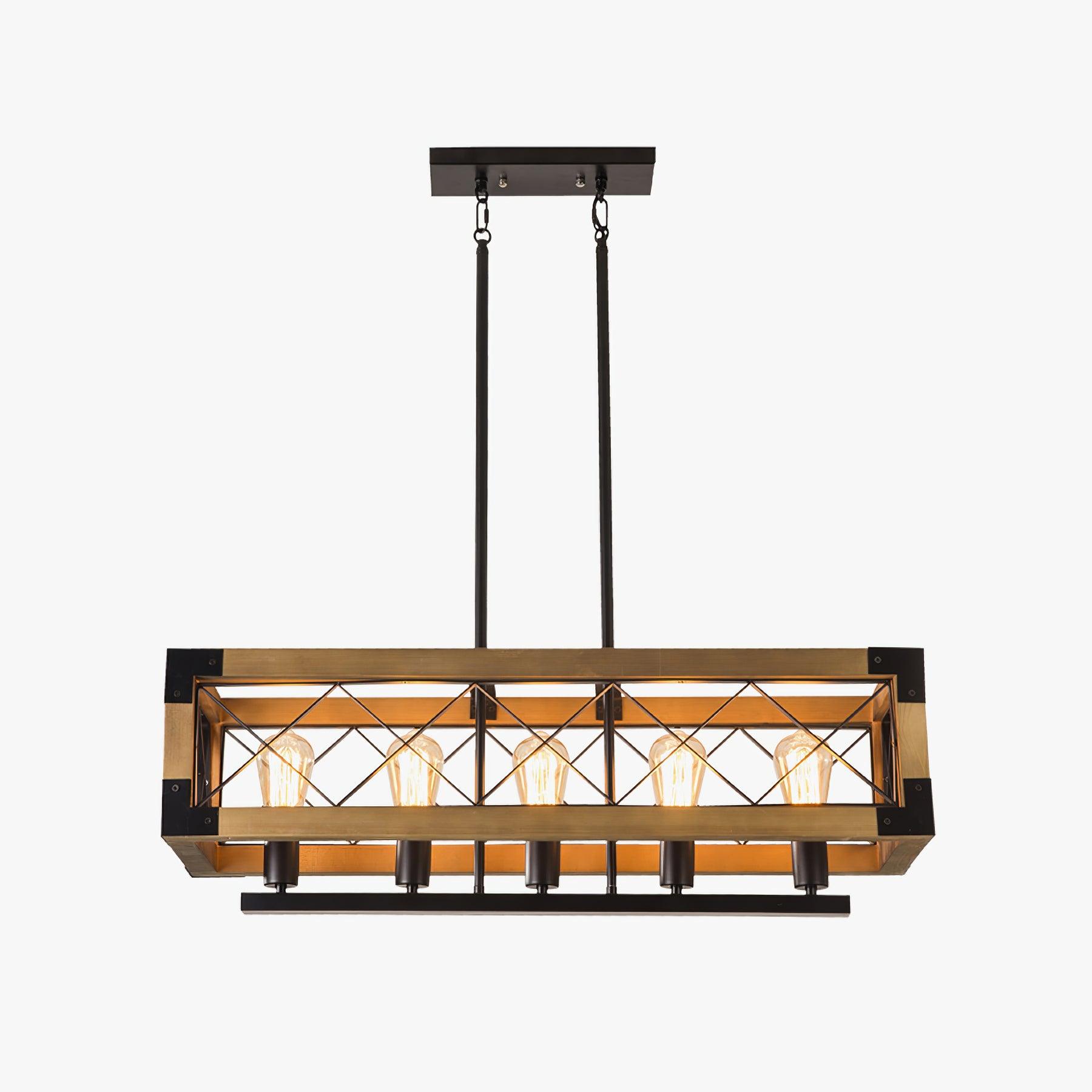 Grid Kitchen Island Rectangle Chandelier