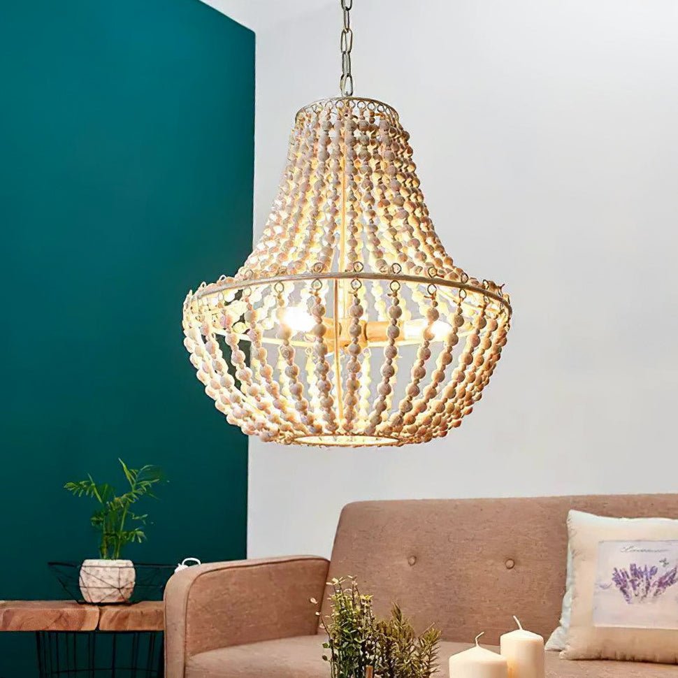 Aglo Chandelier Wood Organic Relaxed
