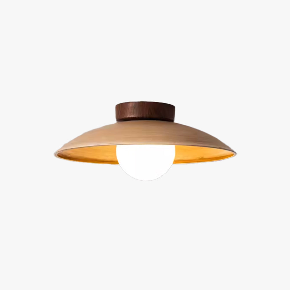 Muto Vintage Flush Mount Ceiling Light Wood Glass Bar Hotels