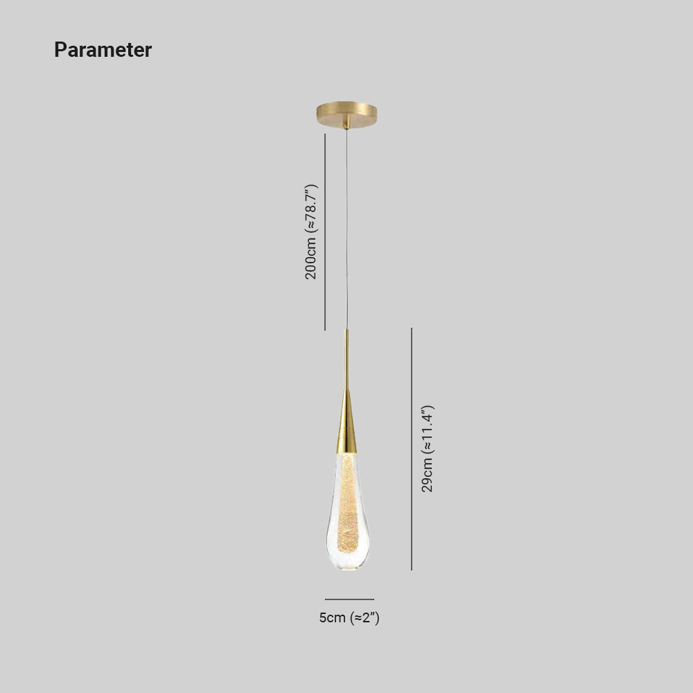 Kristy Modern Designer Teardrop Crystal Pendant Light