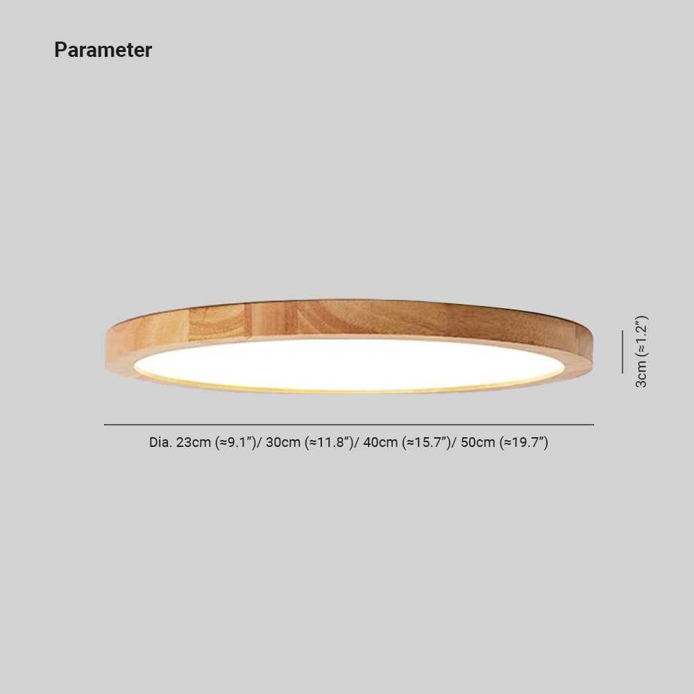 Muto Modern Wood Round Flush Mount Ceiling Lights Living Room