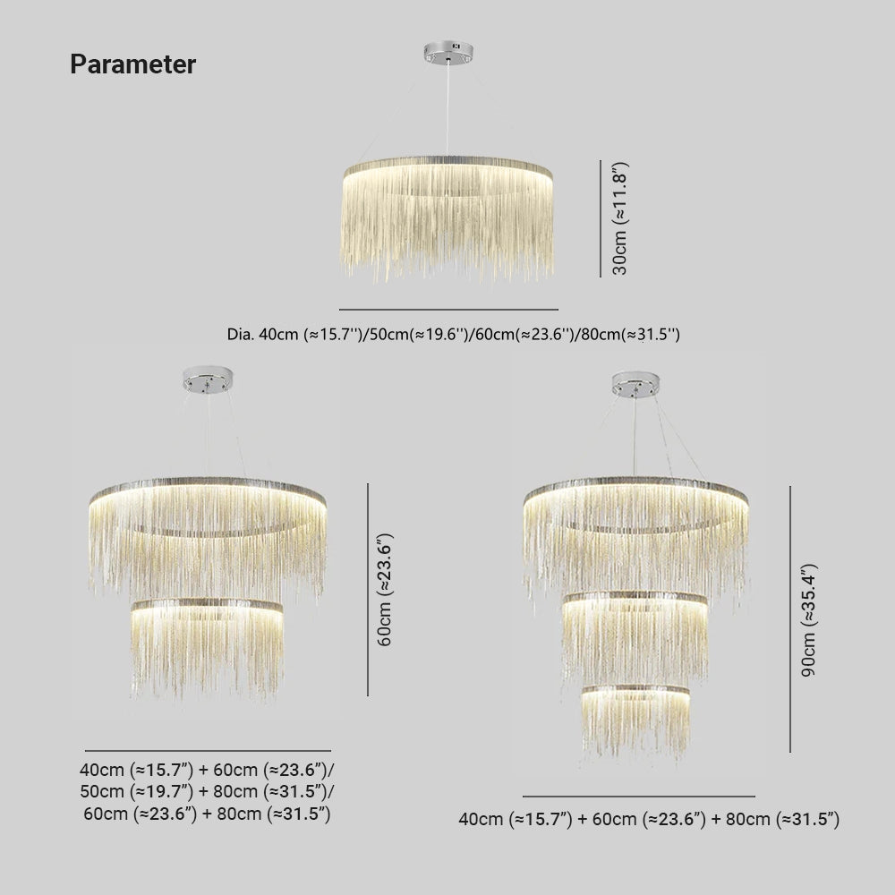 Arisha Tassel Chain Art Deco Pendant Light Living Room Hall