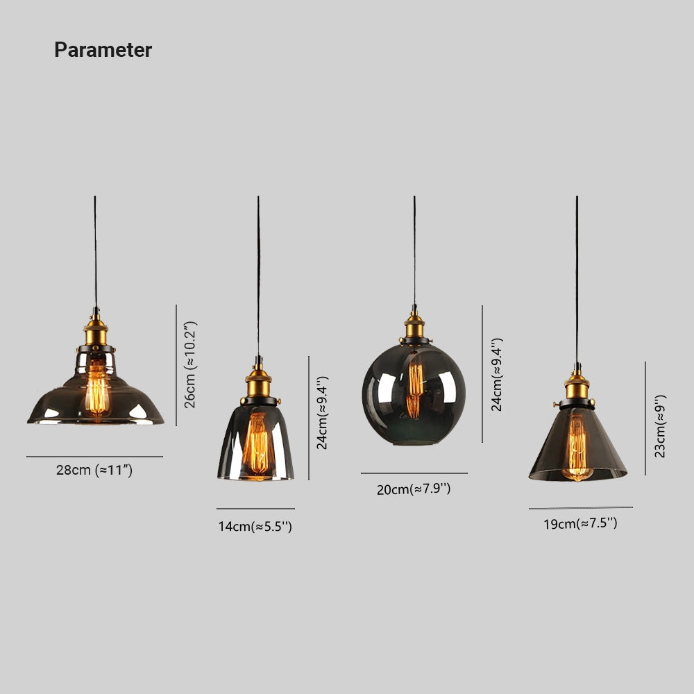 Arisha Industrial /Glass Pendant Light Dining Room