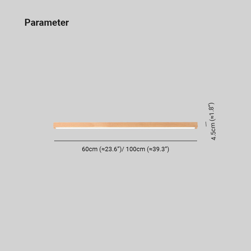 Arisha Linear Ceiling Light, Wood, 23.6"/39.4"