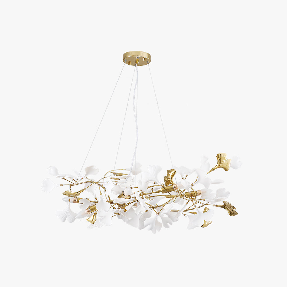 Olivia Gildglow Luxury Ceramic Chandelier Large Foyer Gingko Leaf Living Room