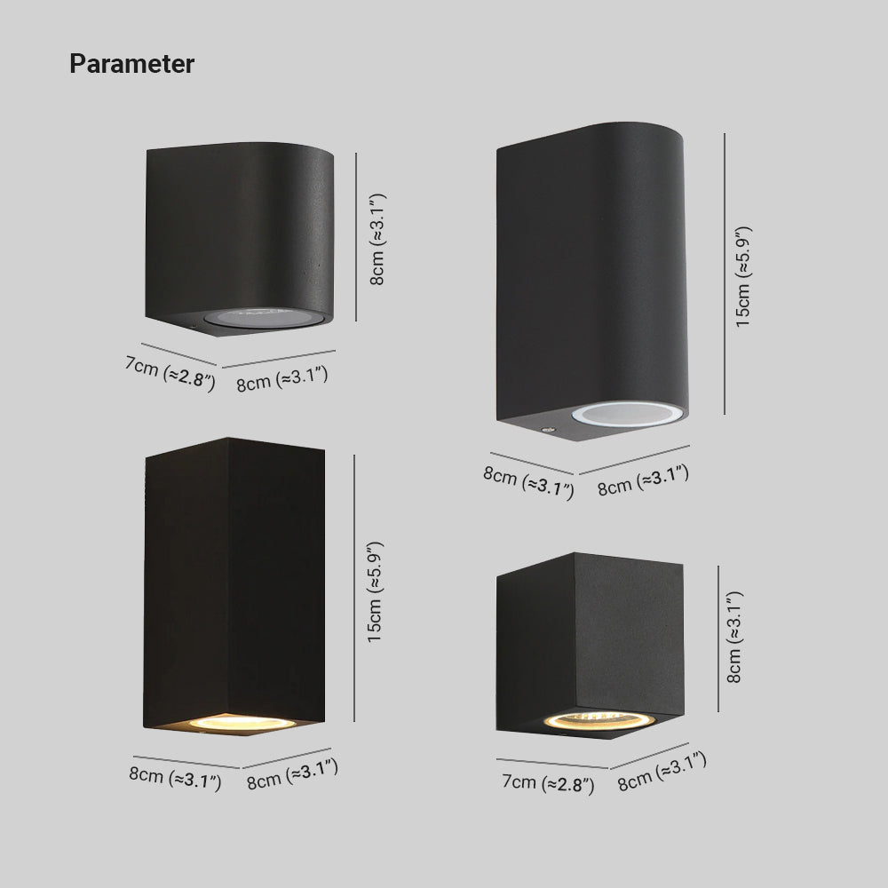 Ray Minimalist Square Outdoor Wall Lamp