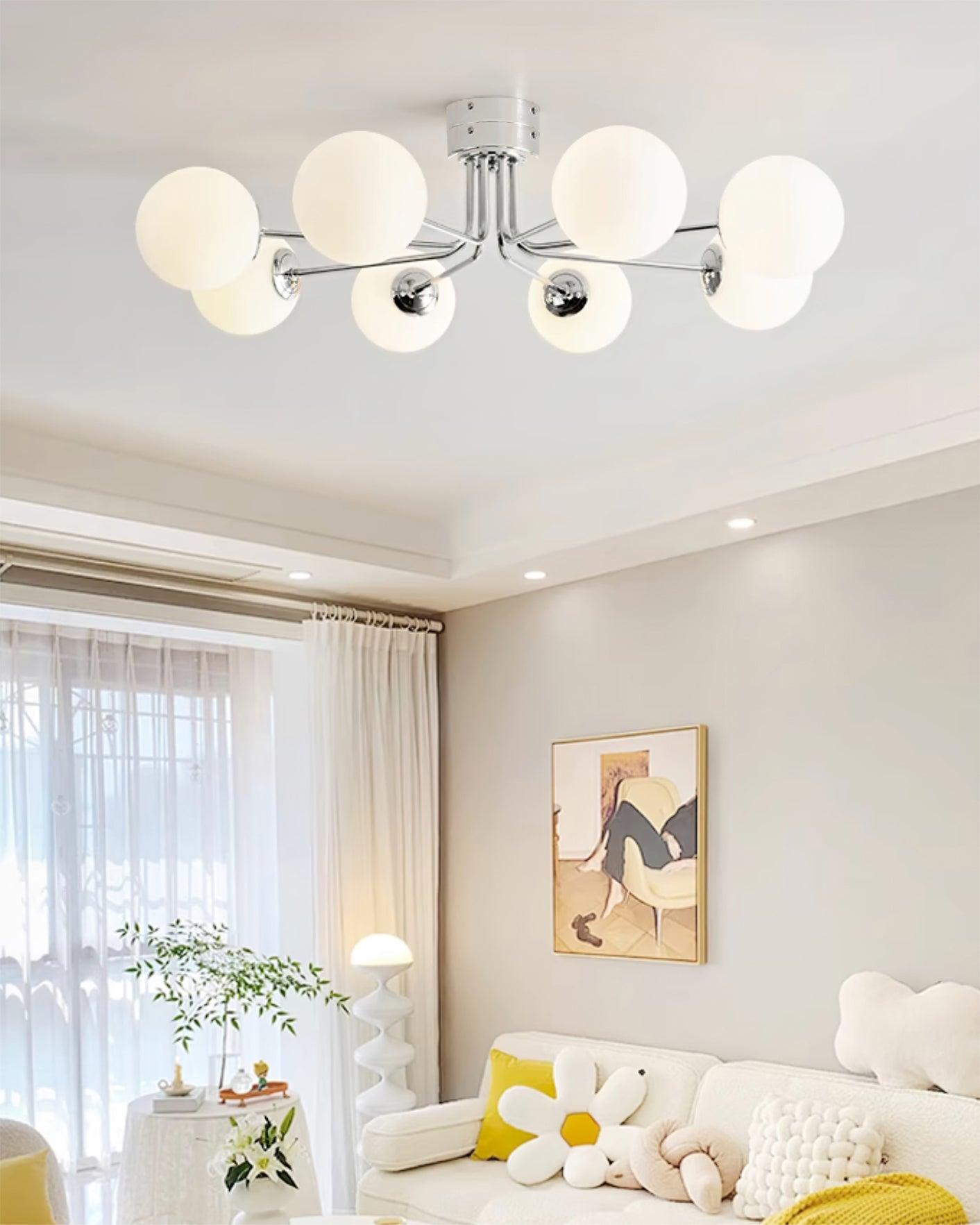 Othien Ceiling Lamp Gold White Globe