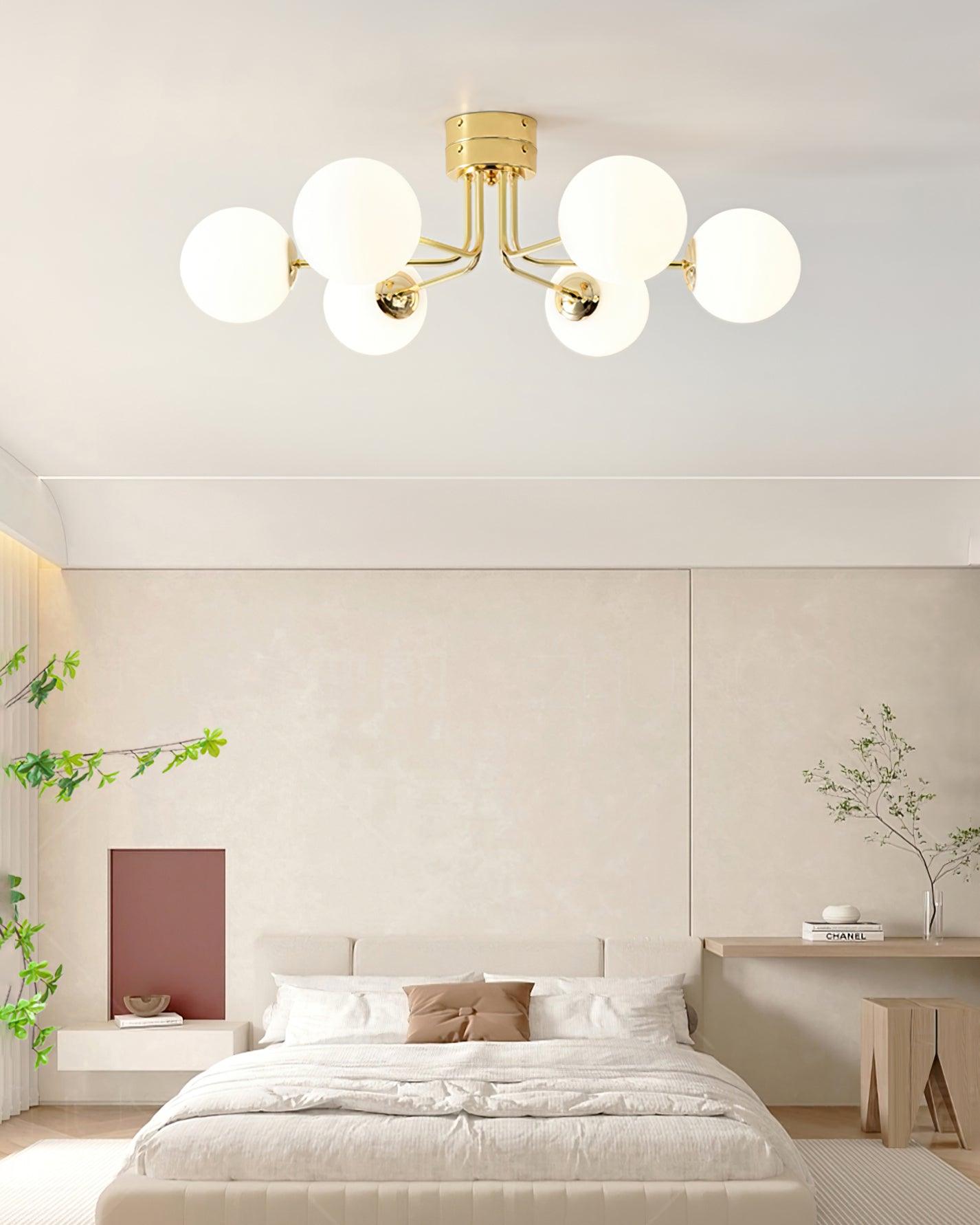 Othien Ceiling Lamp Gold White Globe