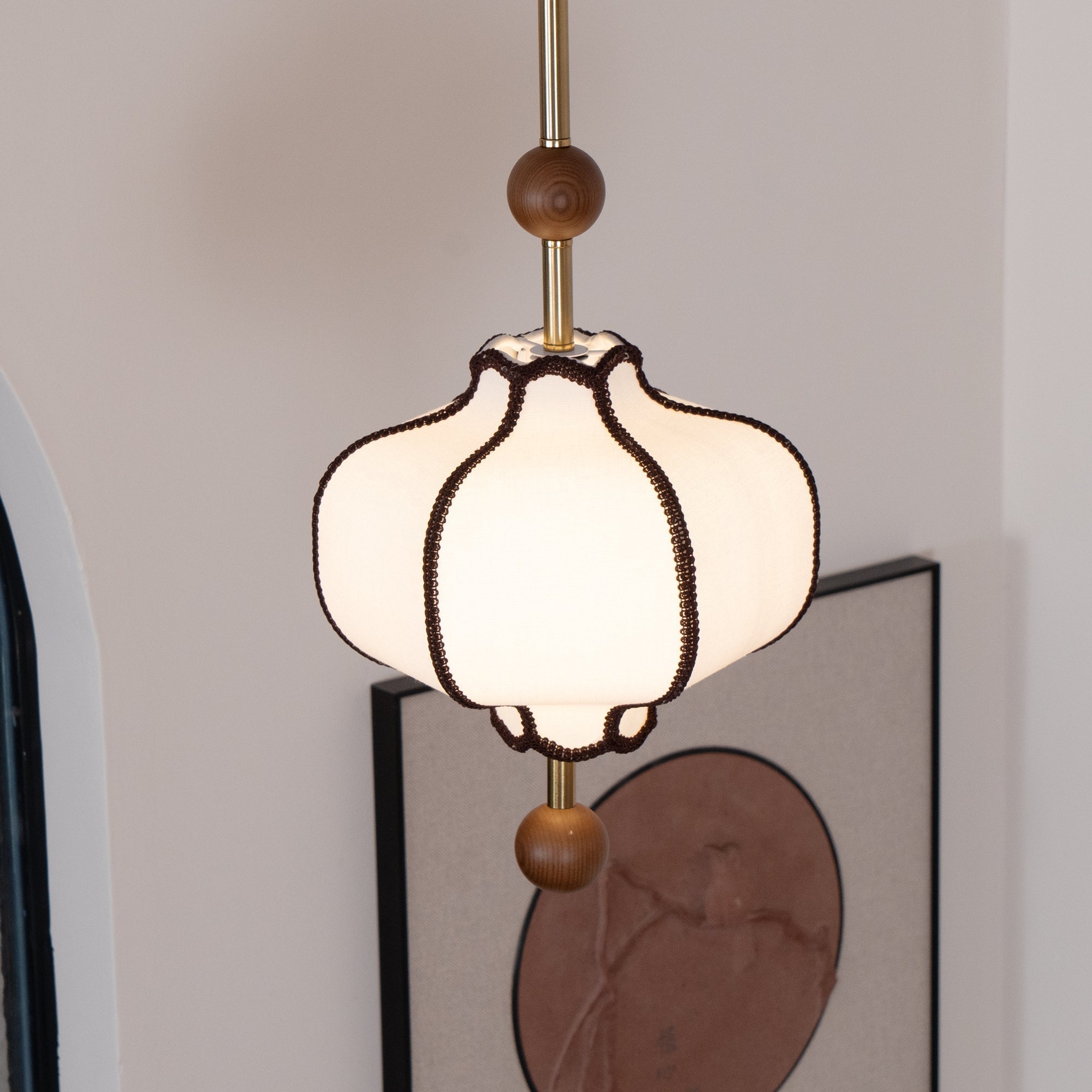 Miralielle Pendant Light Lantern Fabric for Living Room