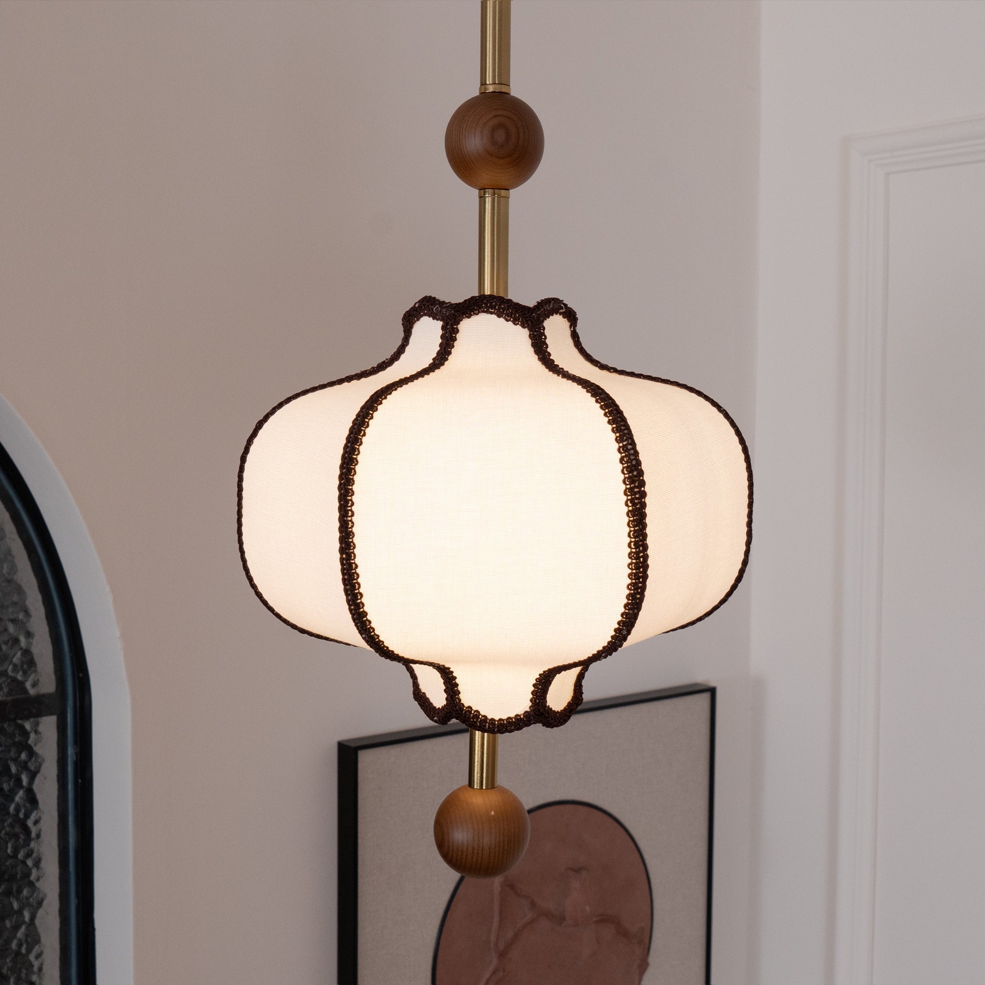 Miralielle Pendant Light Lantern Fabric for Living Room