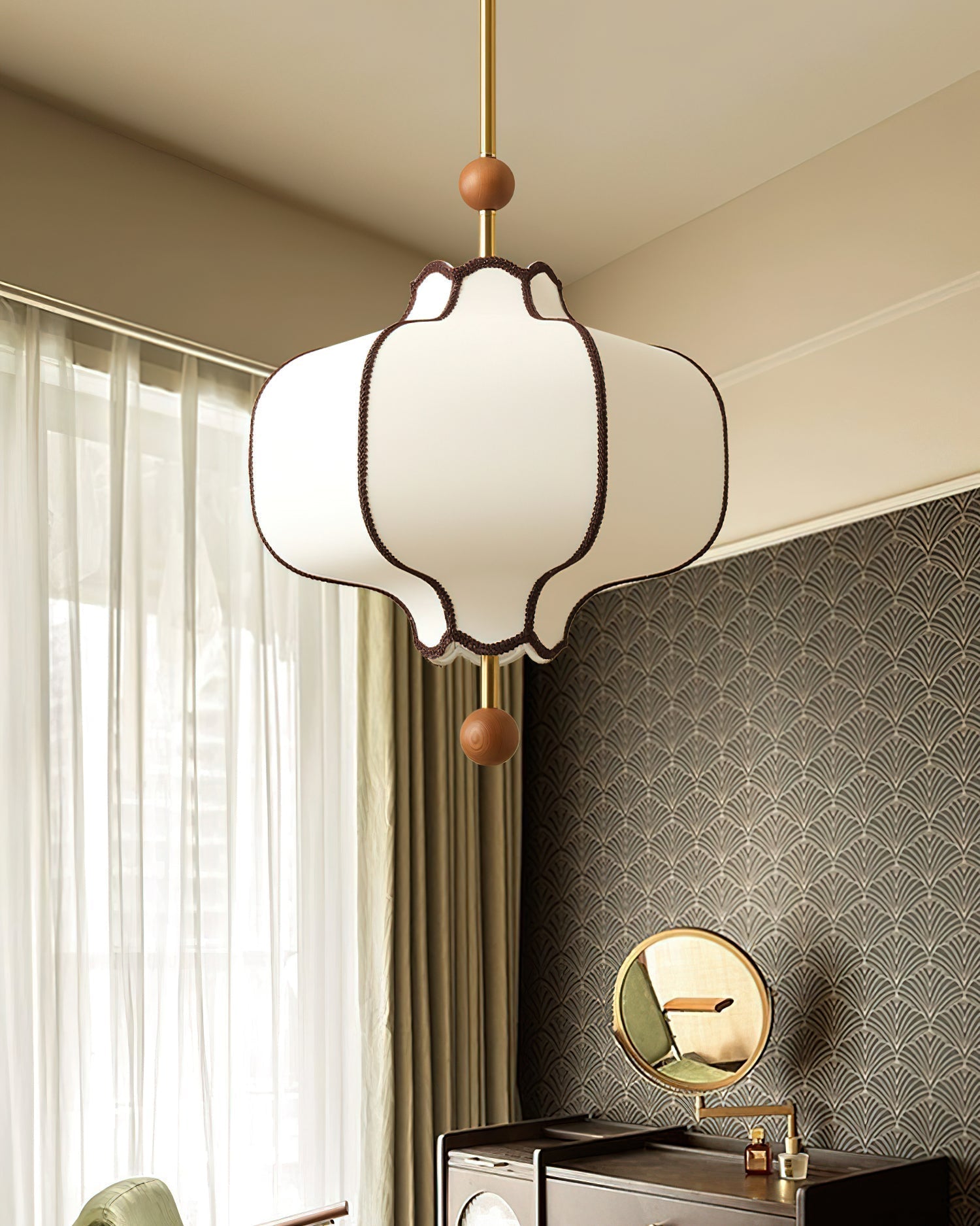 Miralielle Pendant Light Lantern Fabric for Living Room