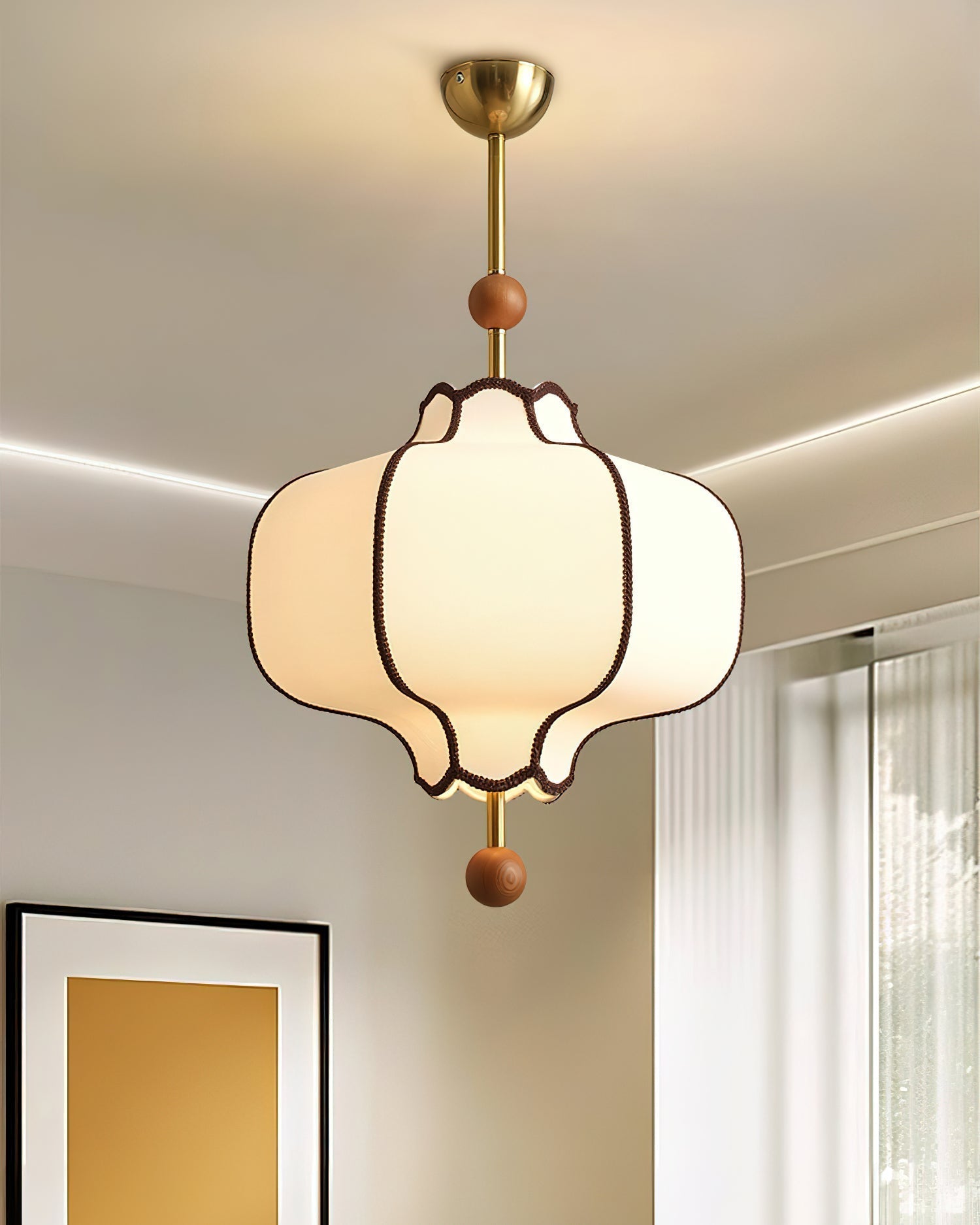 Miralielle Pendant Light Lantern Fabric for Living Room