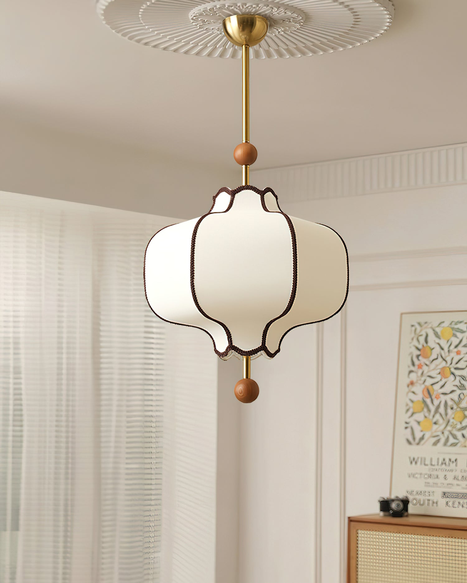 Miralielle Pendant Light Lantern Fabric for Living Room