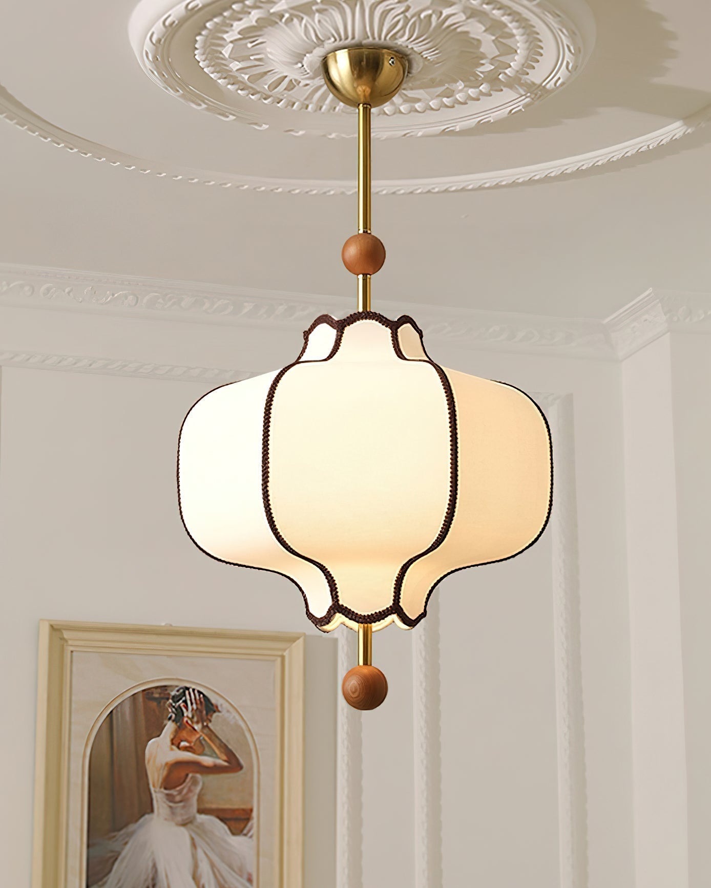 Miralielle Pendant Light Lantern Fabric for Living Room