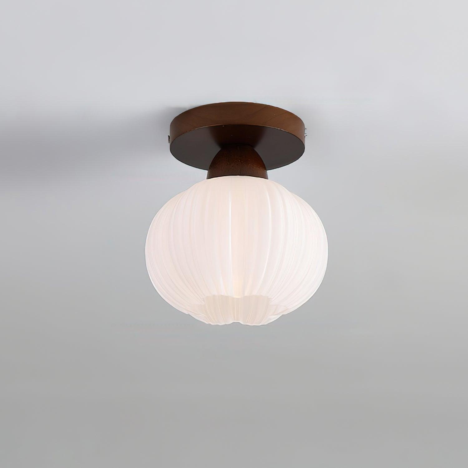Dura Large Flower Bag Wood Ceiling Lamp