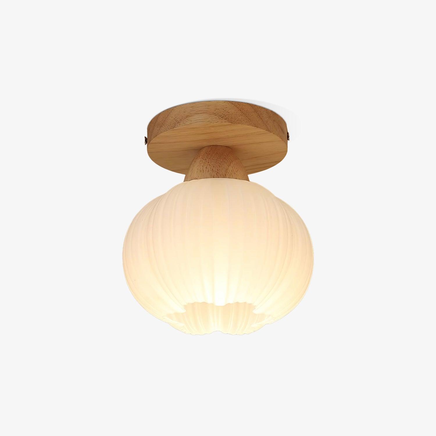 Dura Large Flower Bag Wood Ceiling Lamp