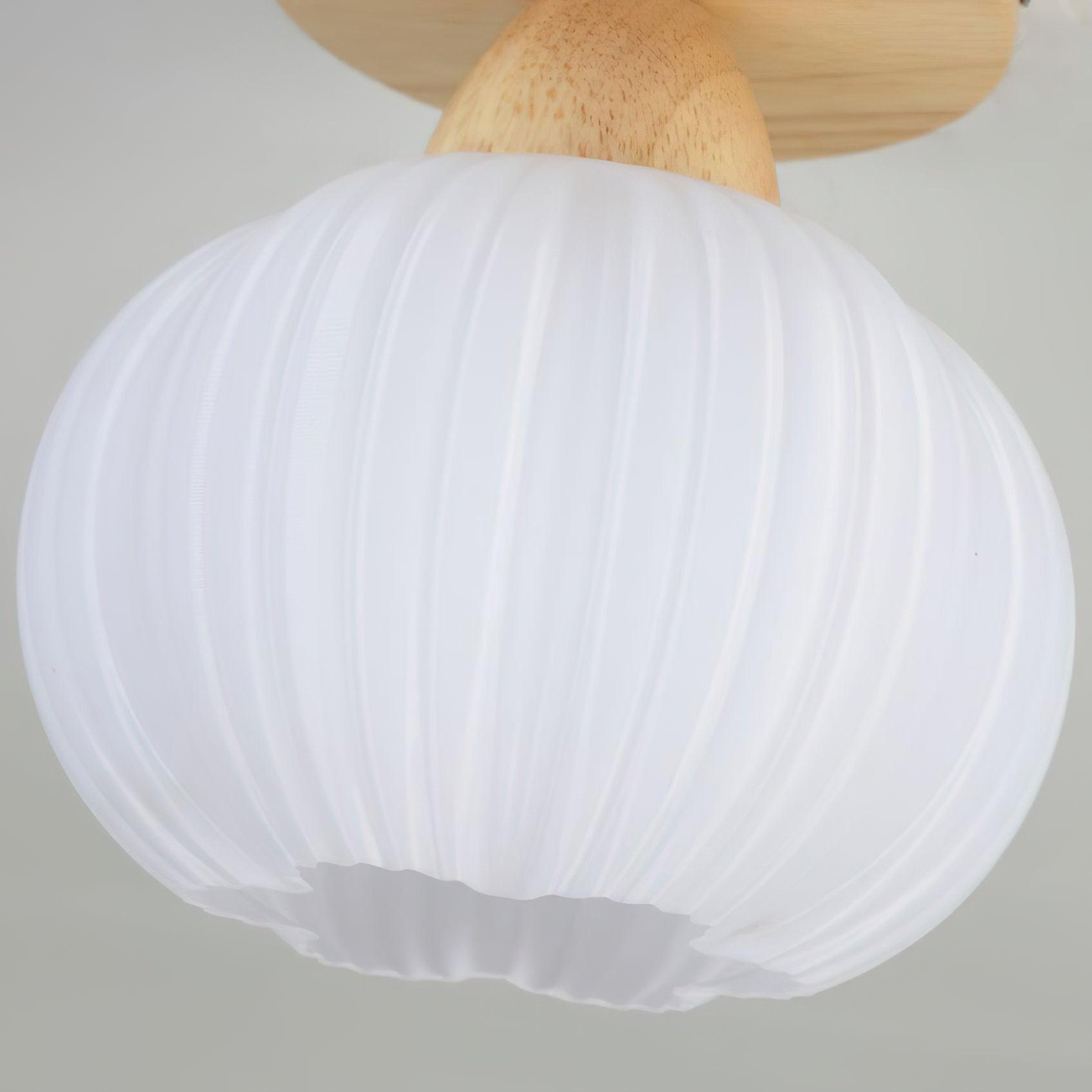 Dura Large Flower Bag Wood Ceiling Lamp