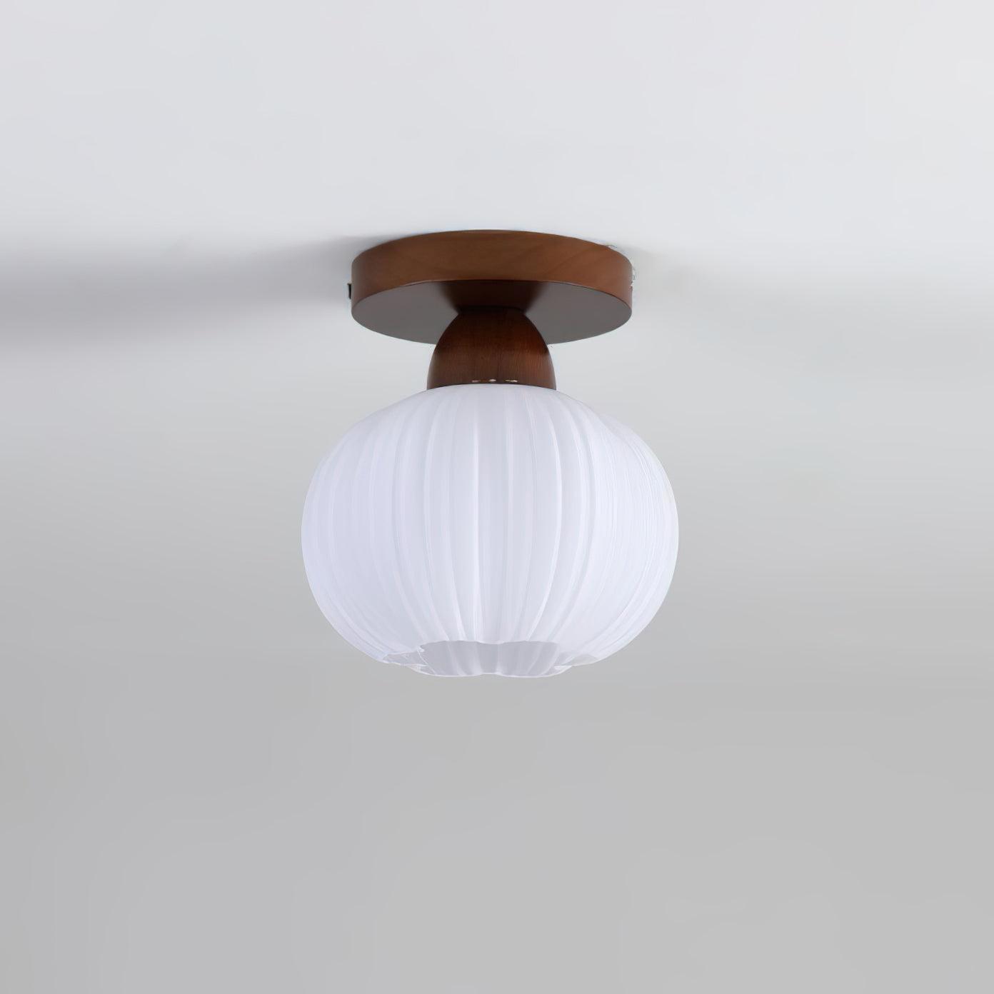 Dura Large Flower Bag Wood Ceiling Lamp