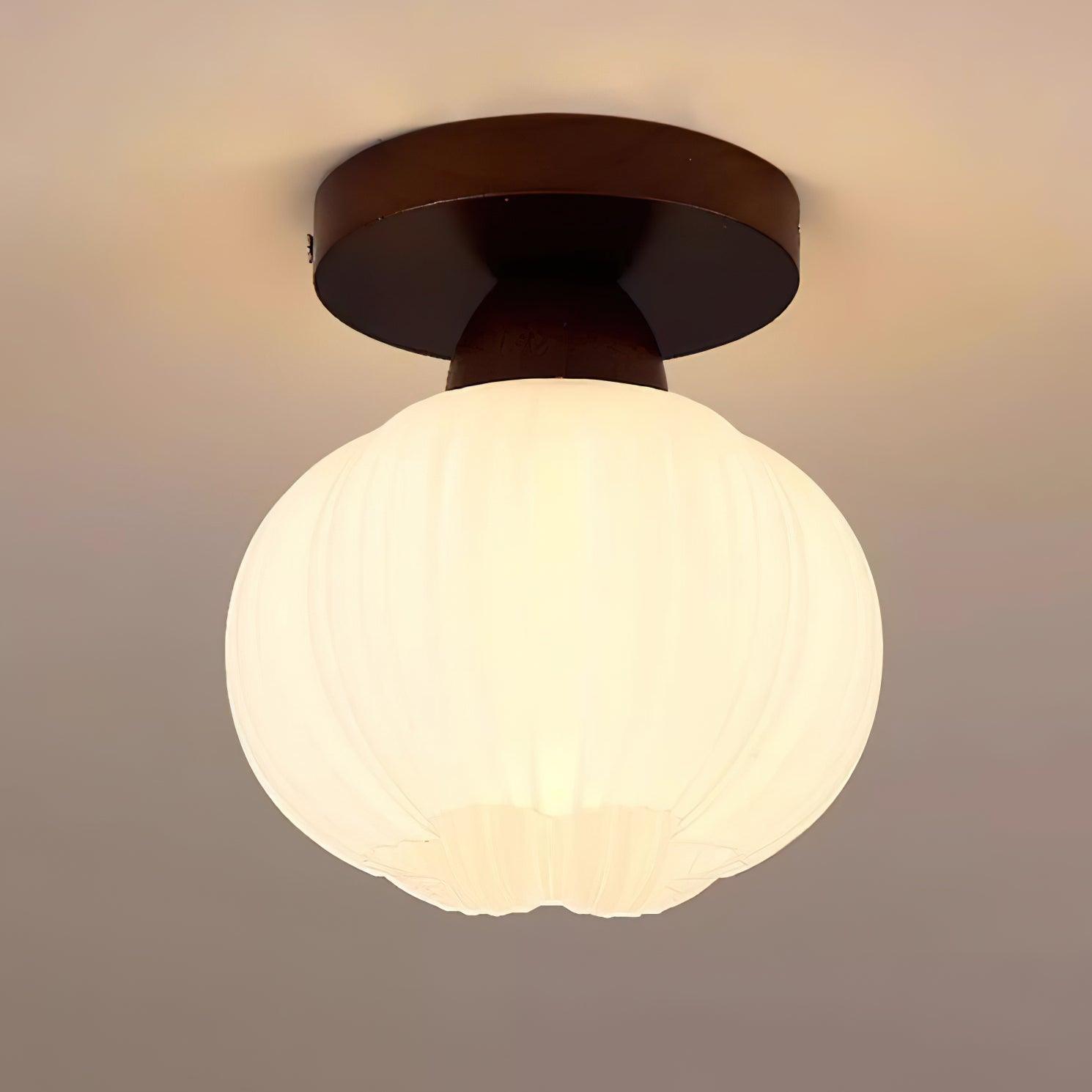 Dura Large Flower Bag Wood Ceiling Lamp