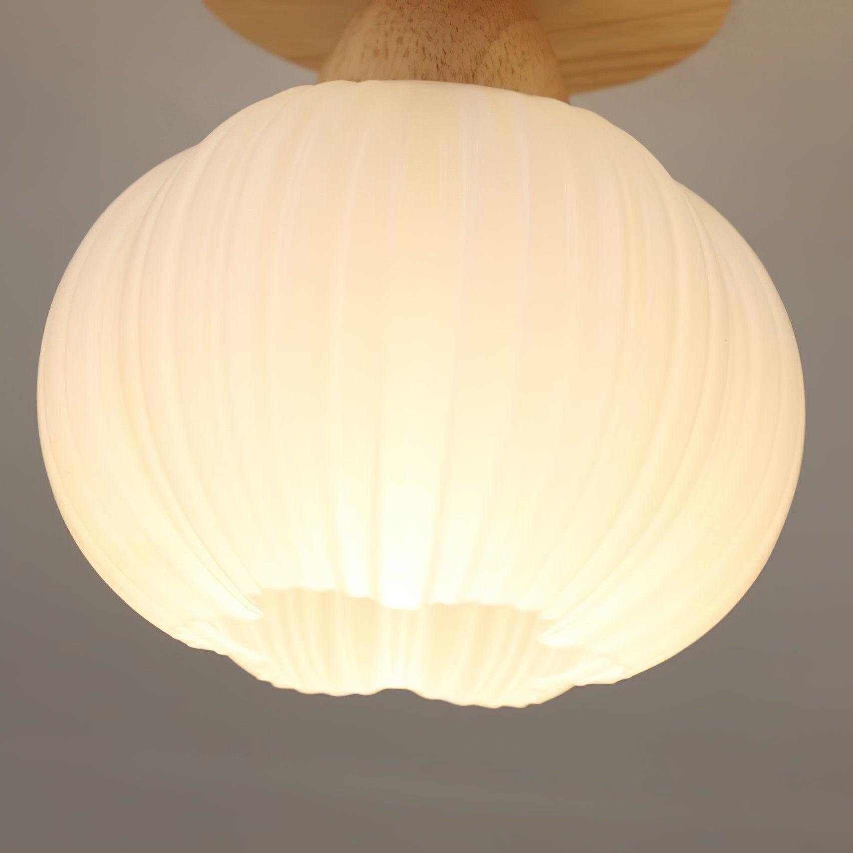 Dura Large Flower Bag Wood Ceiling Lamp
