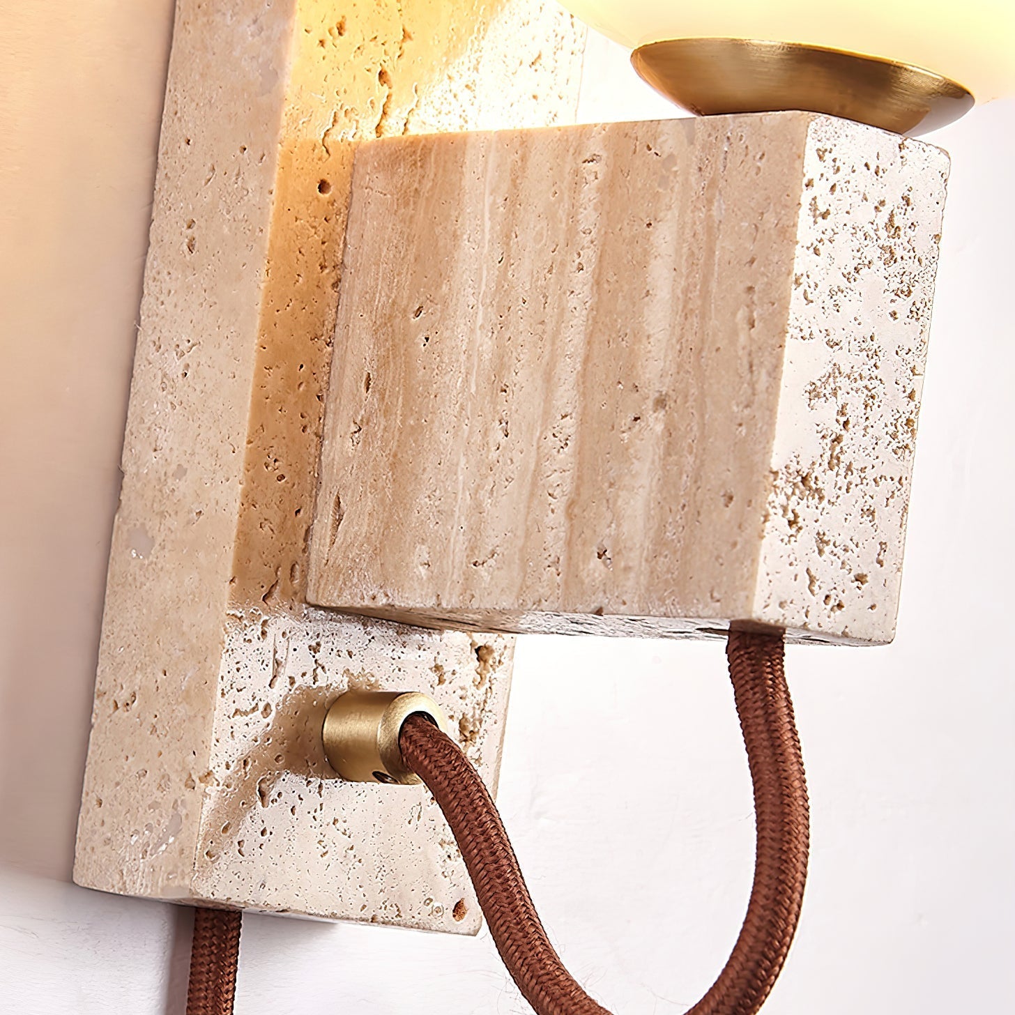 Talt Globe-Travertine Wall Light