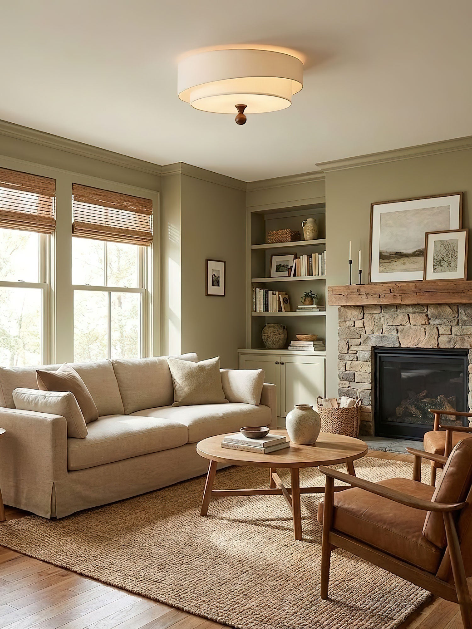 Serelira Dovemont Layered Fabric Ceiling Light