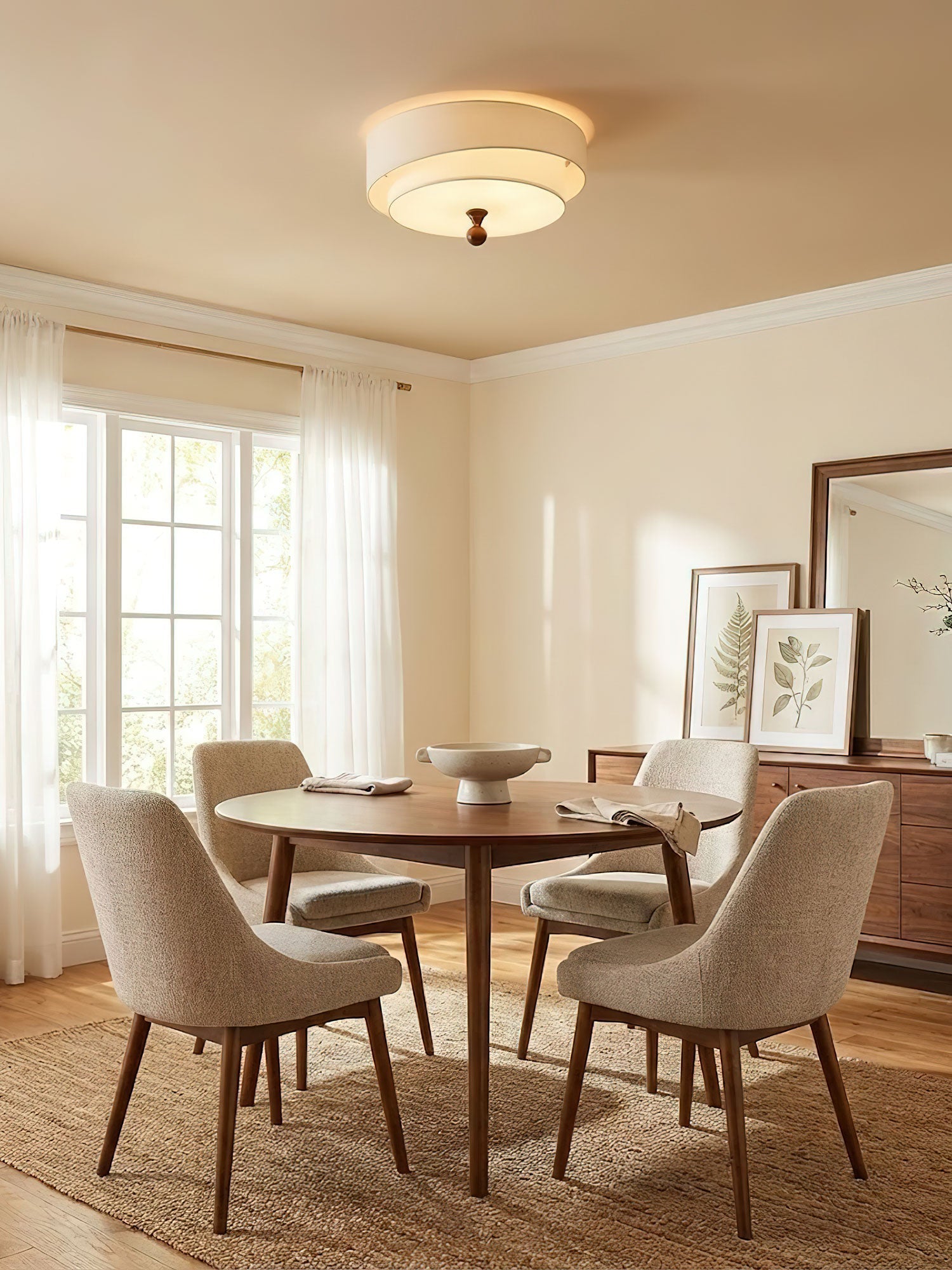 Serelira Dovemont Layered Fabric Ceiling Light
