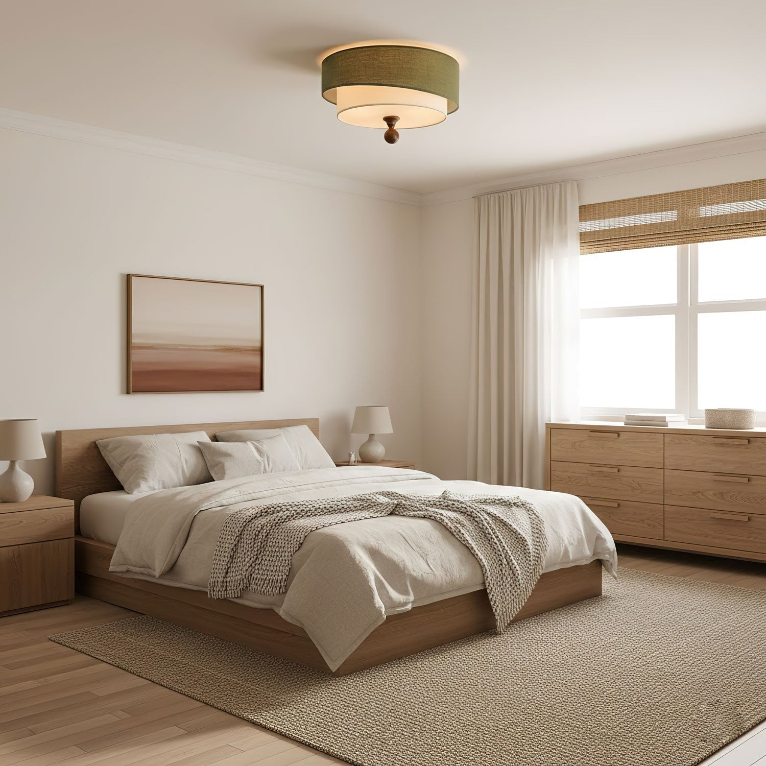 Serelira Dovemont Layered Fabric Ceiling Light