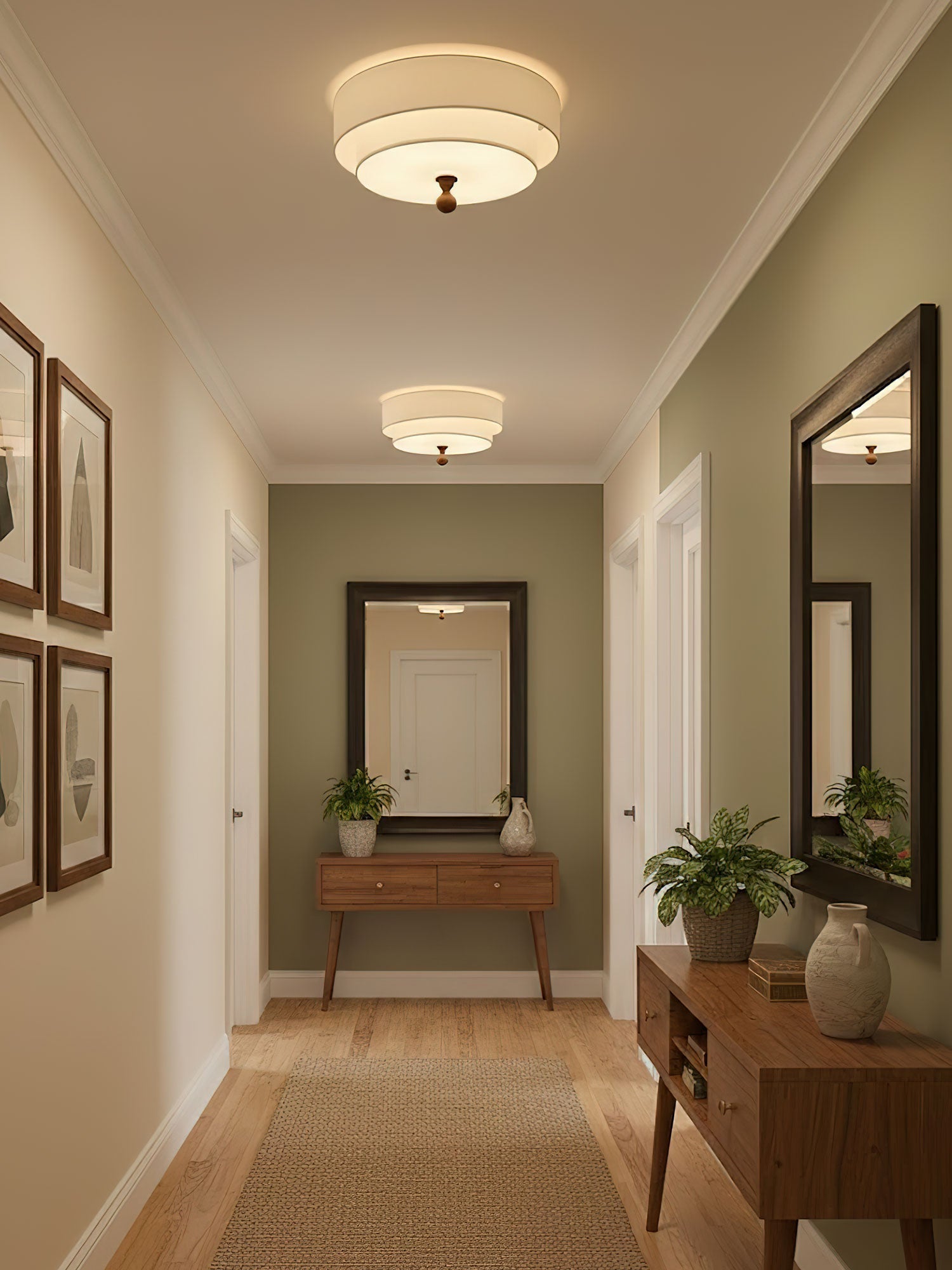 Serelira Dovemont Layered Fabric Ceiling Light