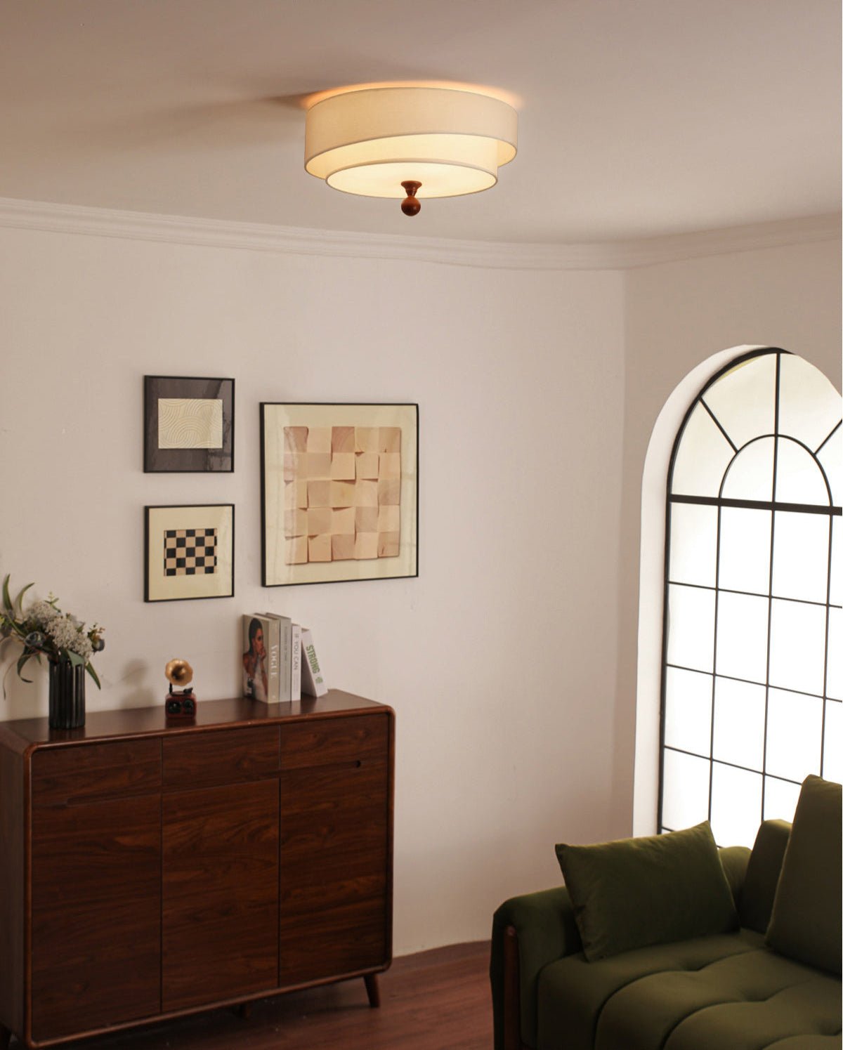 Serelira Dovemont Layered Fabric Ceiling Light