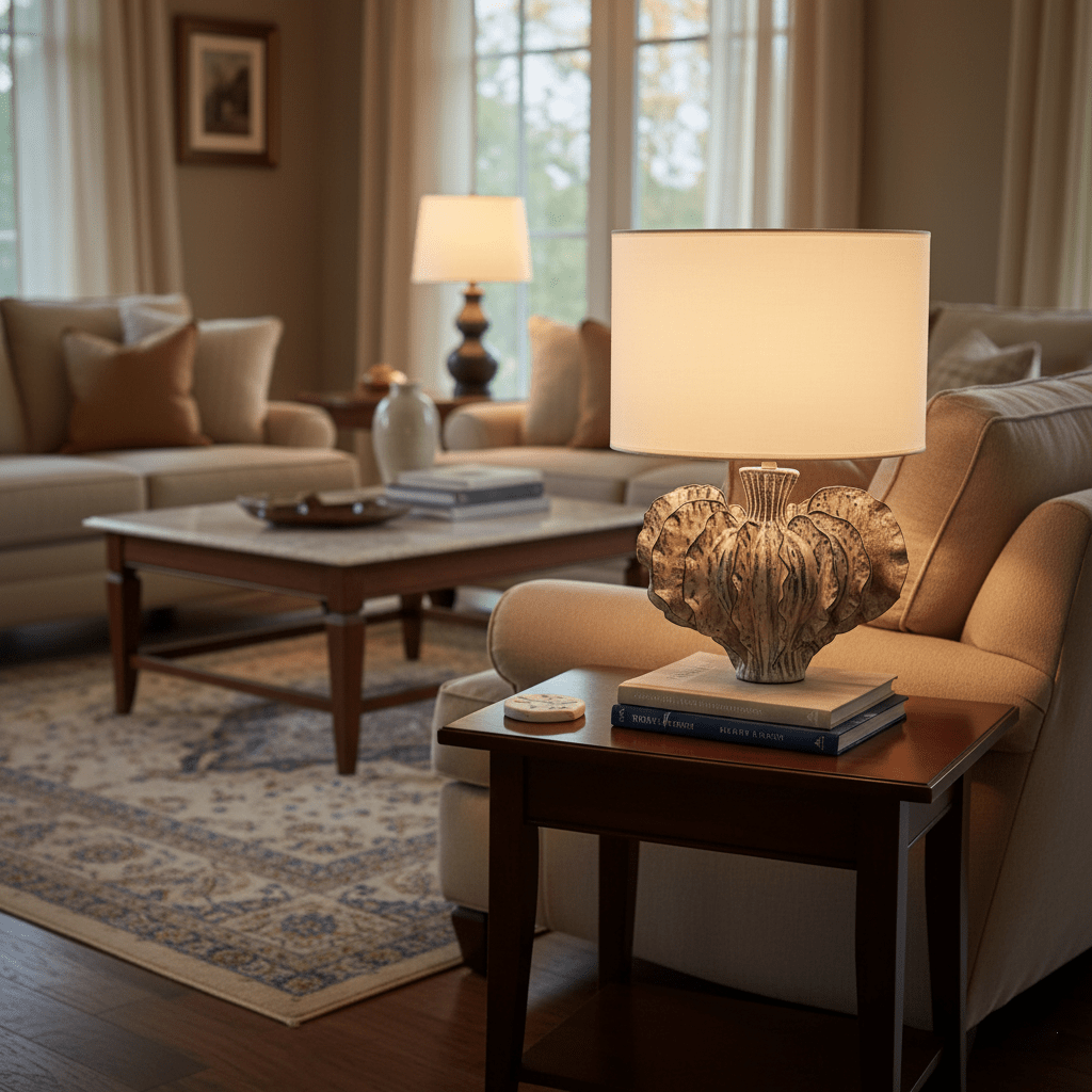 Leaf Shaped Ceramic Table Lamp