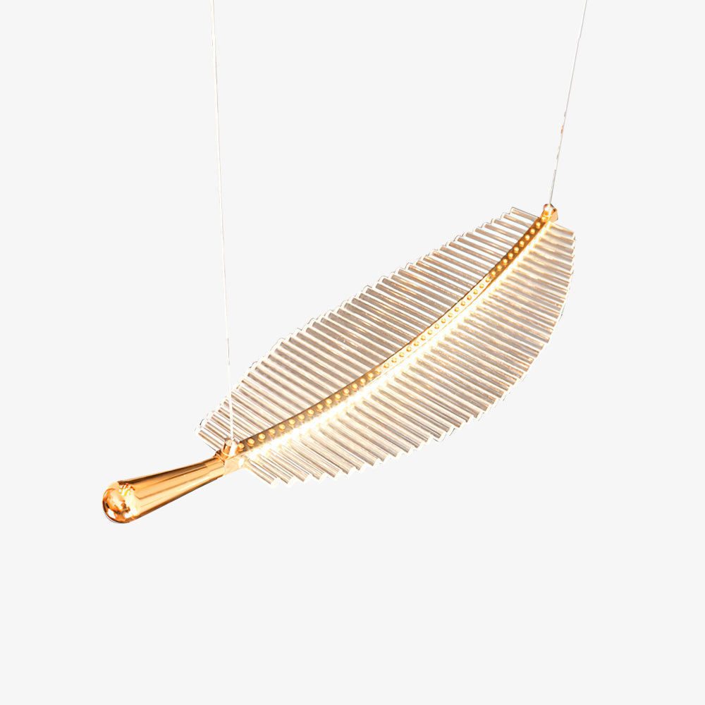 Kuo Chandelier Leaf Acrylic Gold Elegant Modern