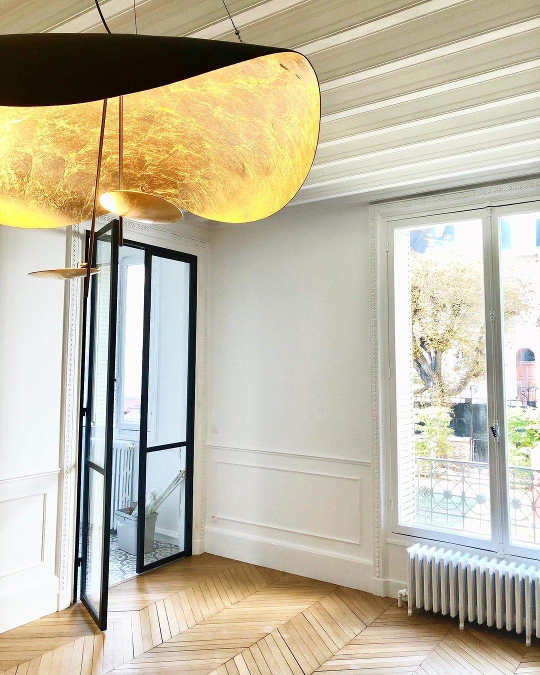 Aurisina Pendant Lamp Black Gold Curved Shade